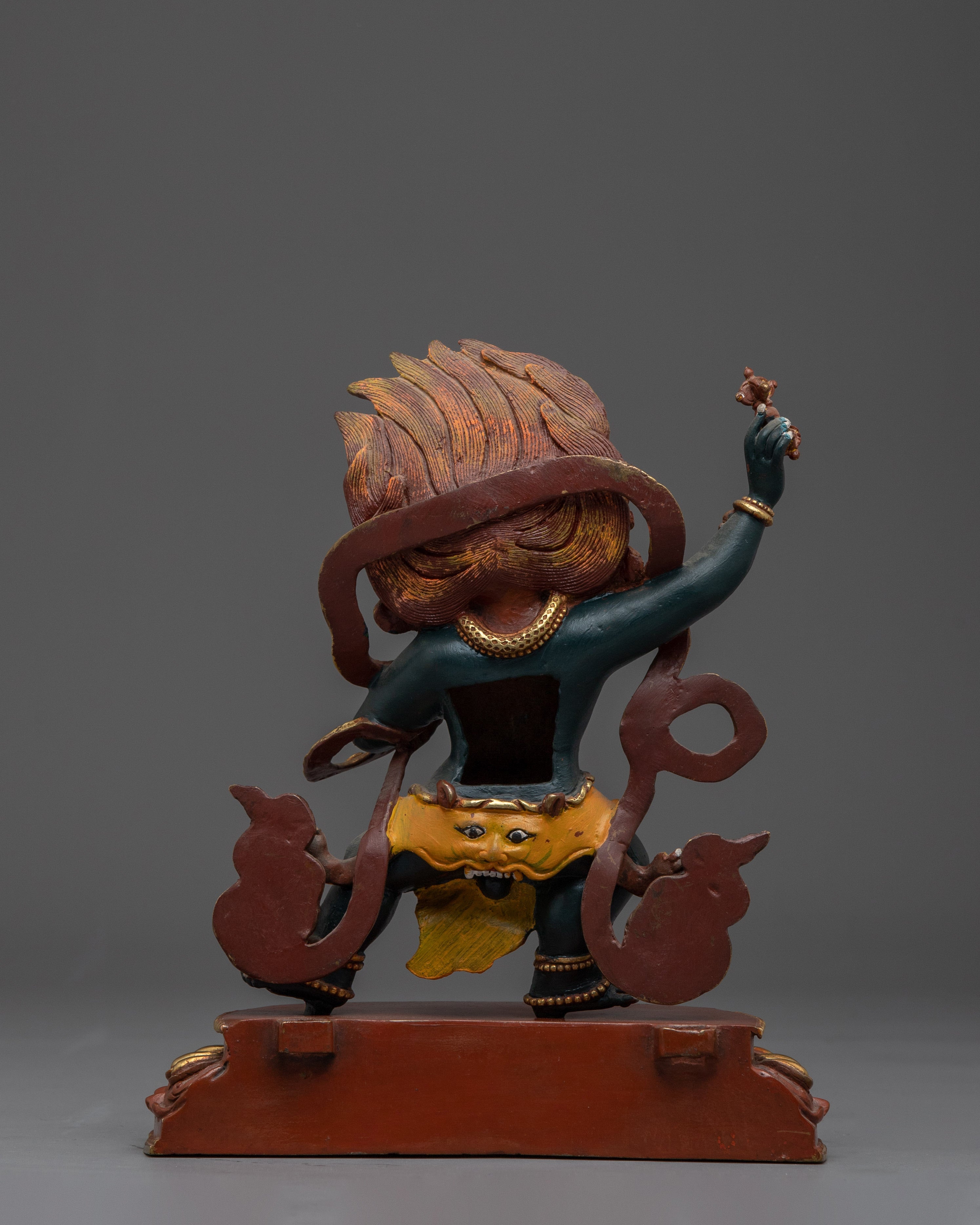 Vajrapani Colorful Copper Statue | Tibetan Protector Deity Sculpture