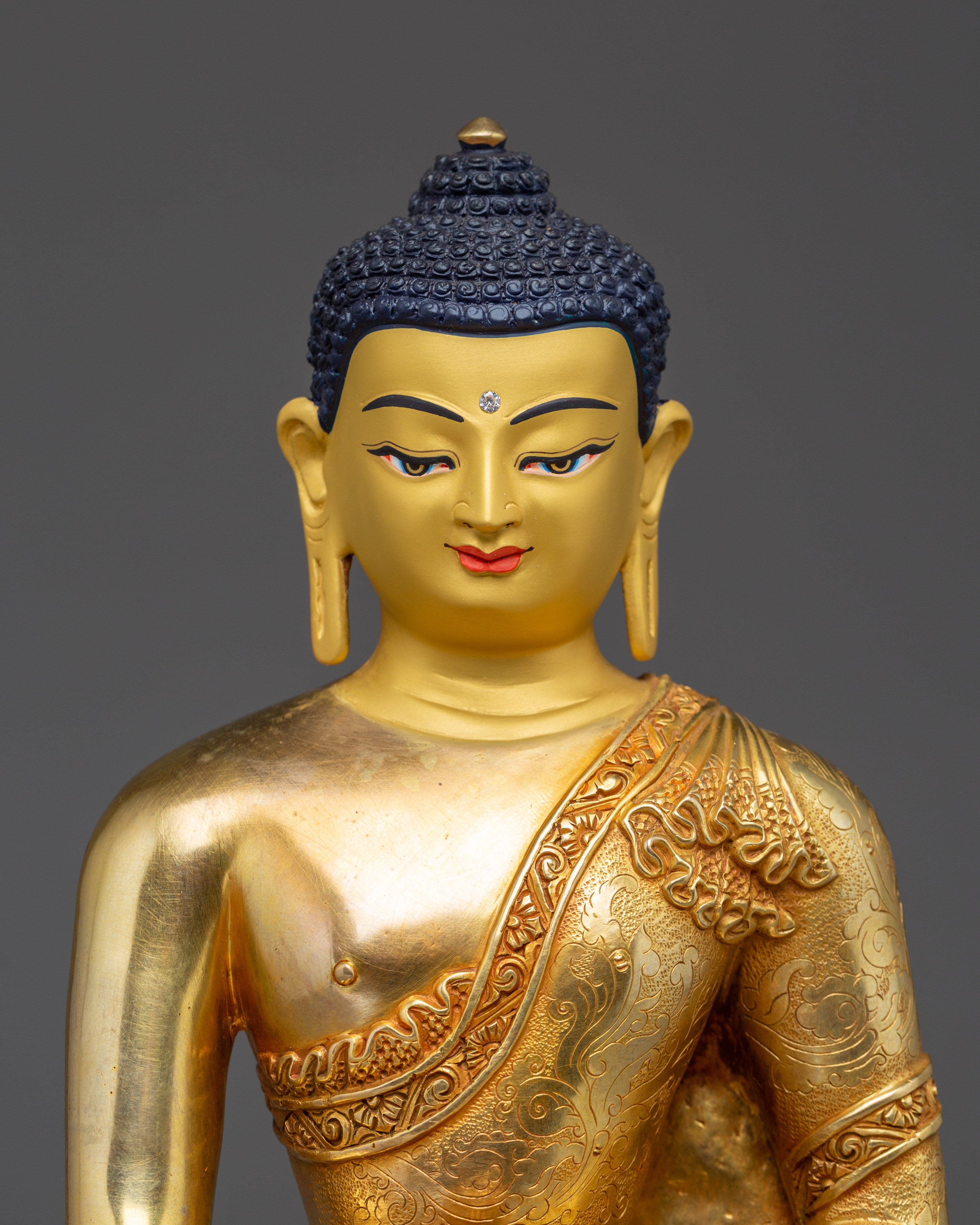 Shakyamuni Buddha with Gold Gilding | Ideal for meditation, spiritual practice