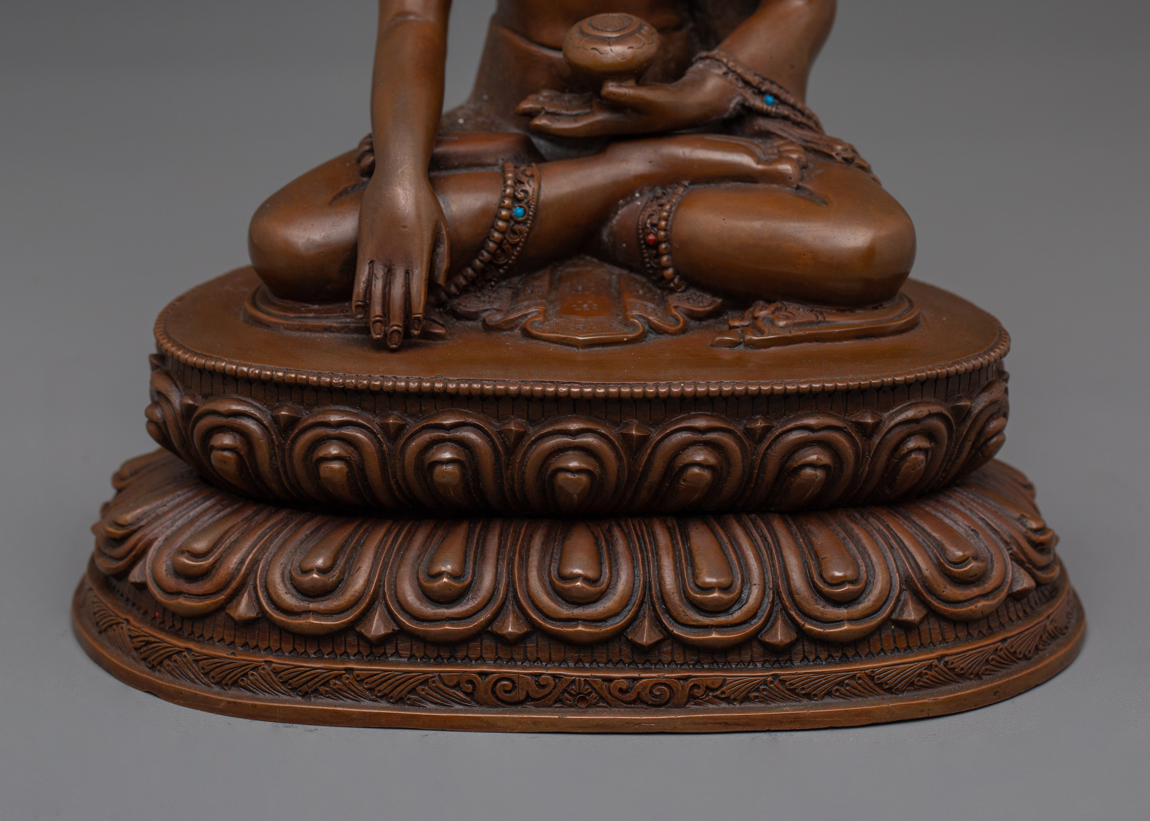 Oxidized copper Shakyamuni Buddha statue for Meditation | Spiritual Home Decor