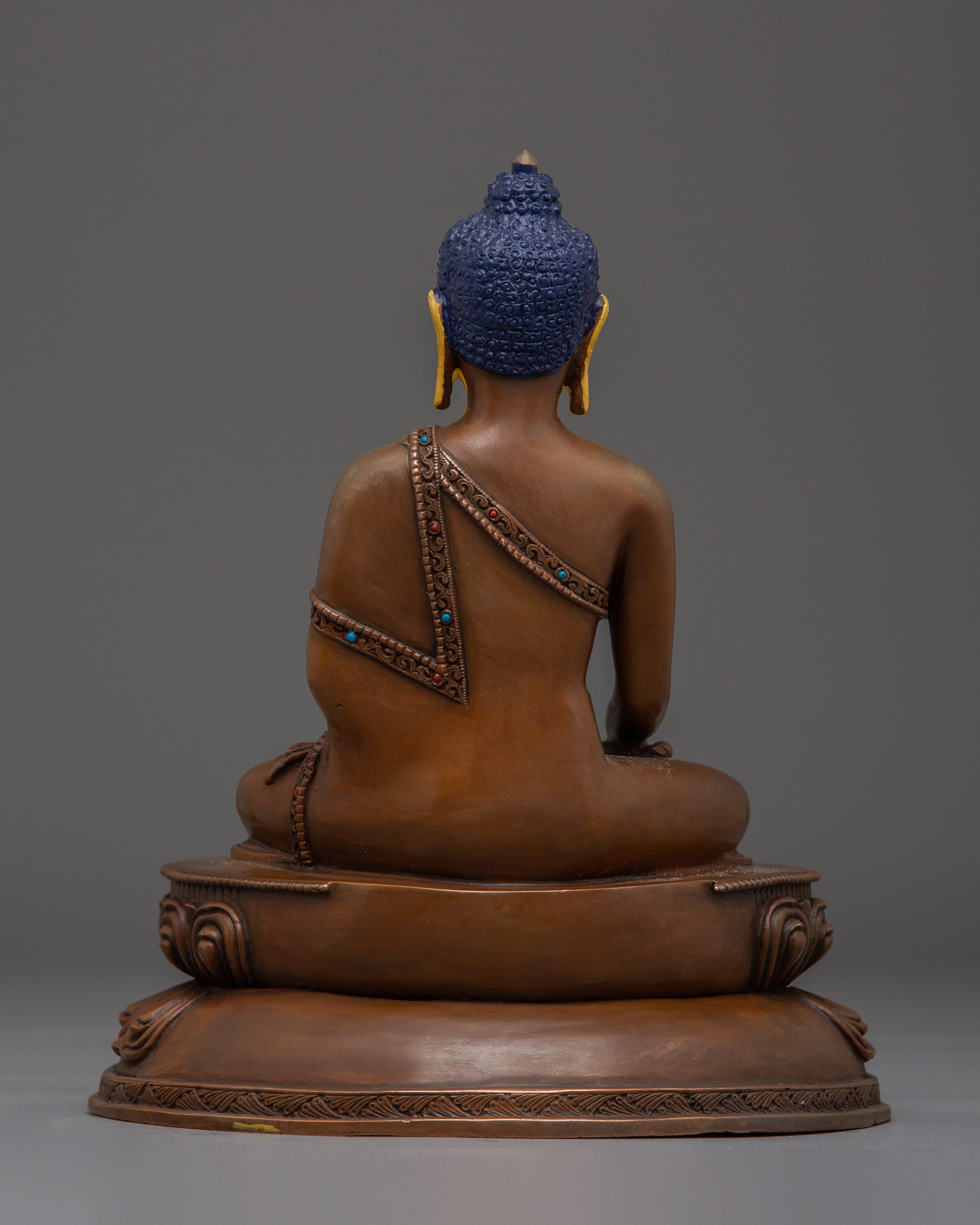 Oxidized copper Shakyamuni Buddha statue for Meditation | Spiritual Home Decor