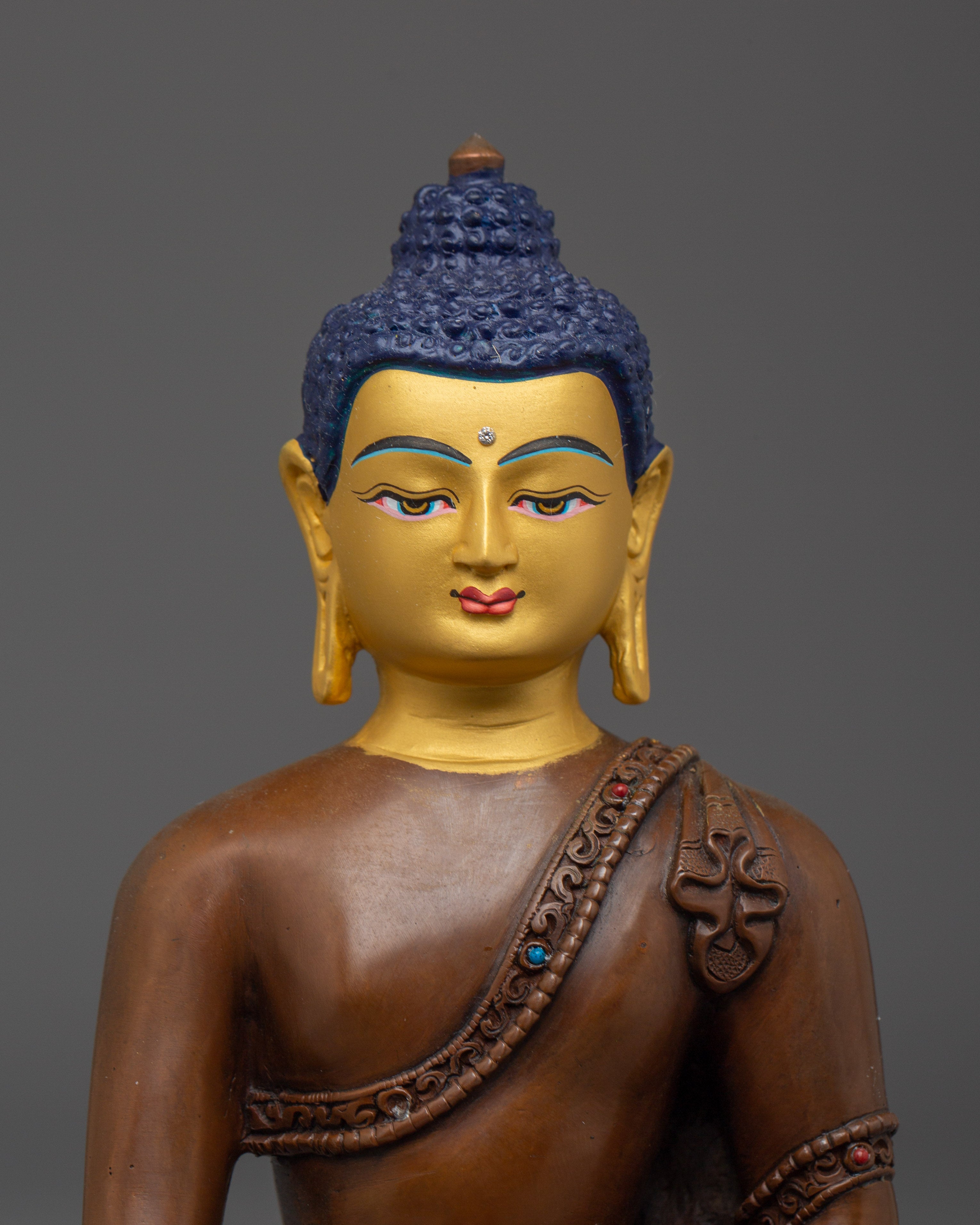Oxidized copper Shakyamuni Buddha statue for Meditation | Spiritual Home Decor