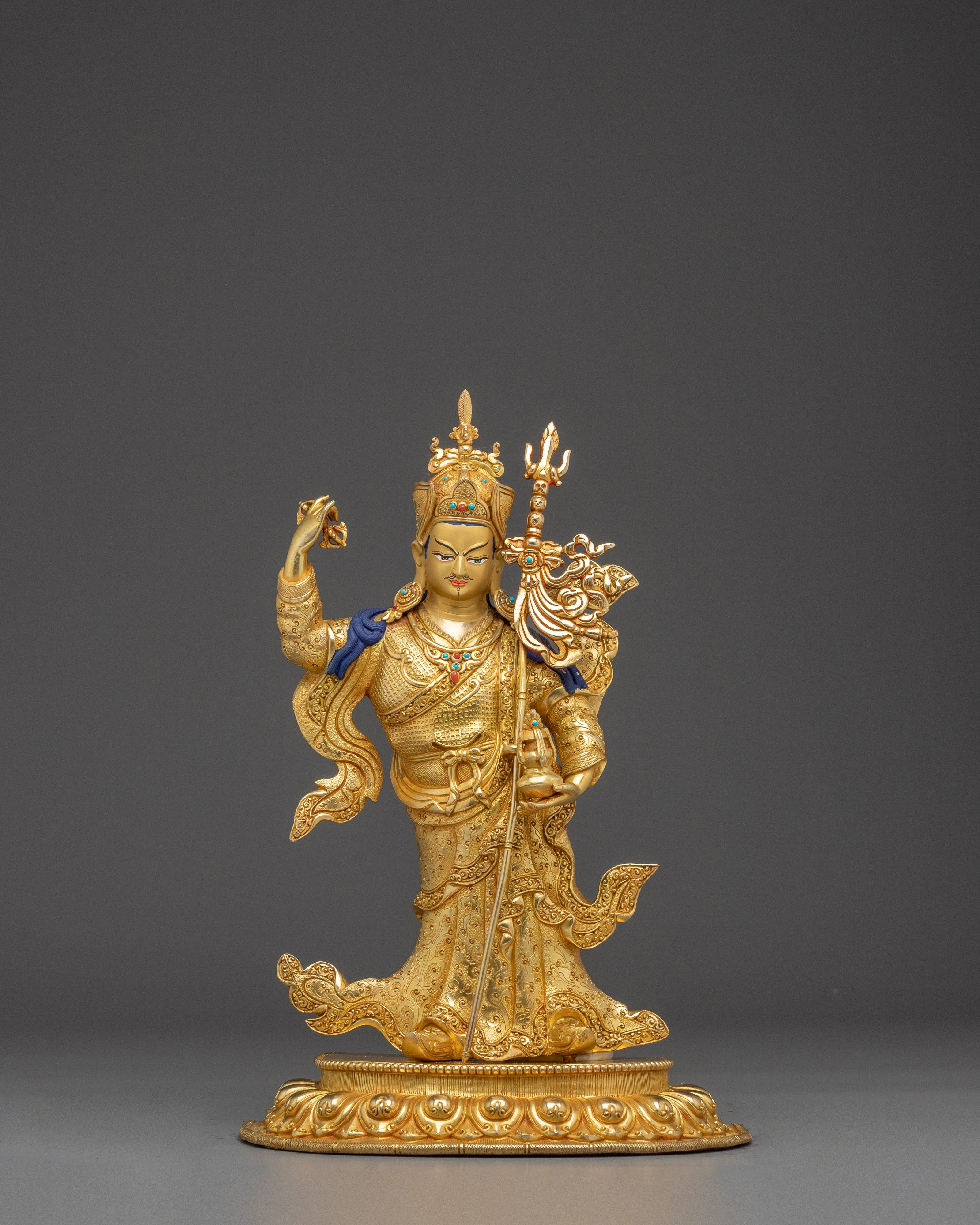 Golden Statue of Standing Guru Rinpoche
