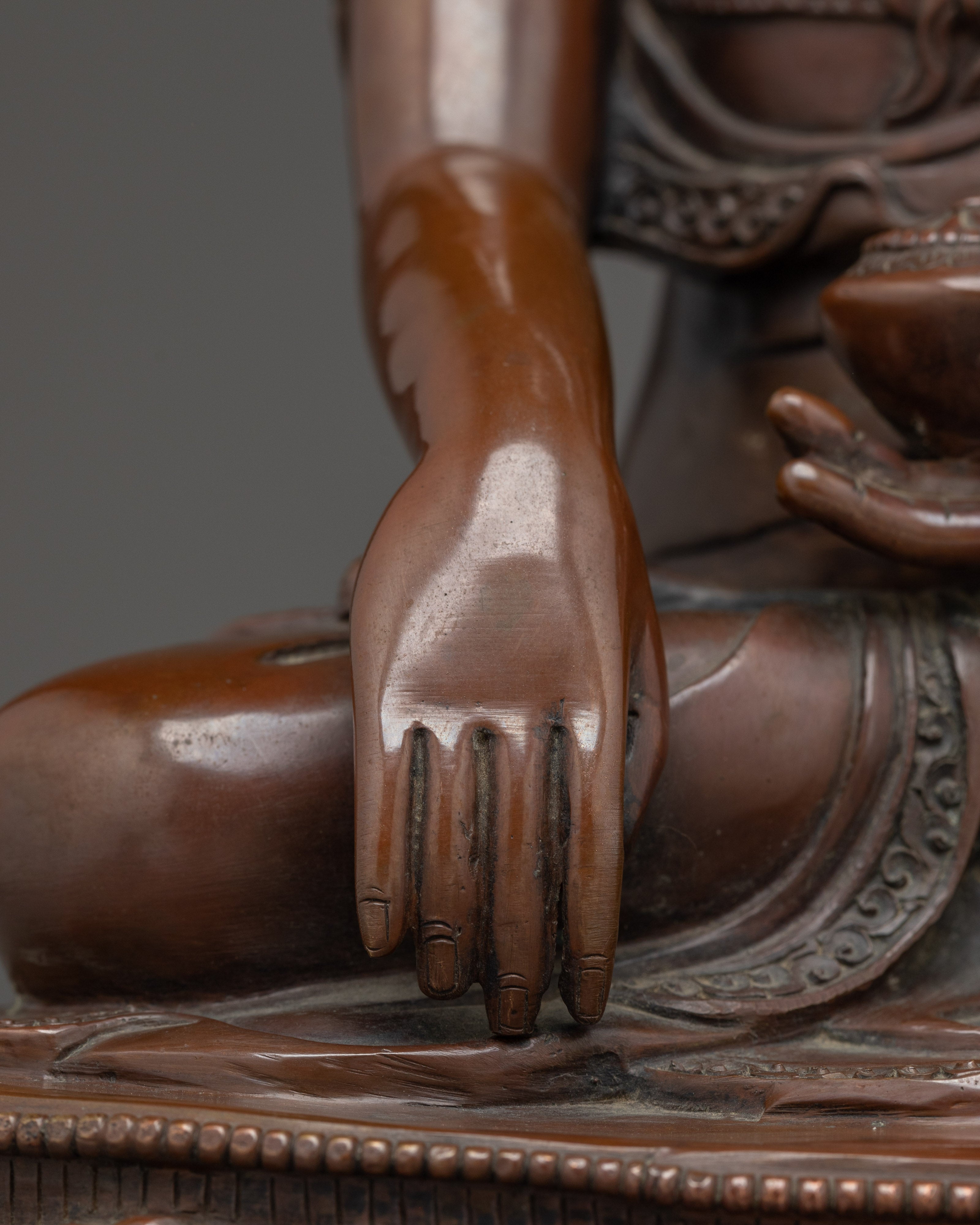 Shakyamuni Buddha Statue with Oxidized Copper | Meditation & Shrine Decor