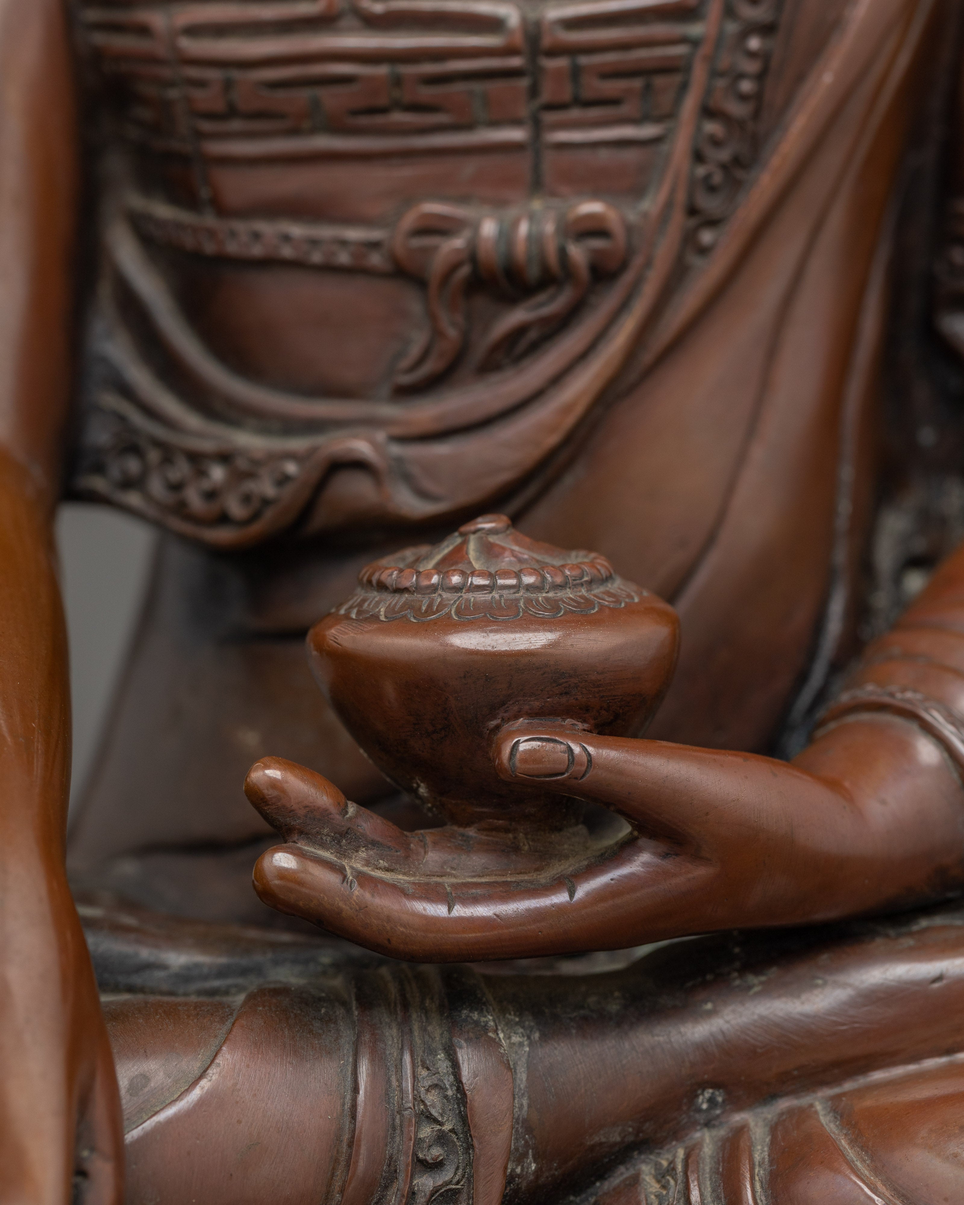Shakyamuni Buddha Statue with Oxidized Copper | Meditation & Shrine Decor