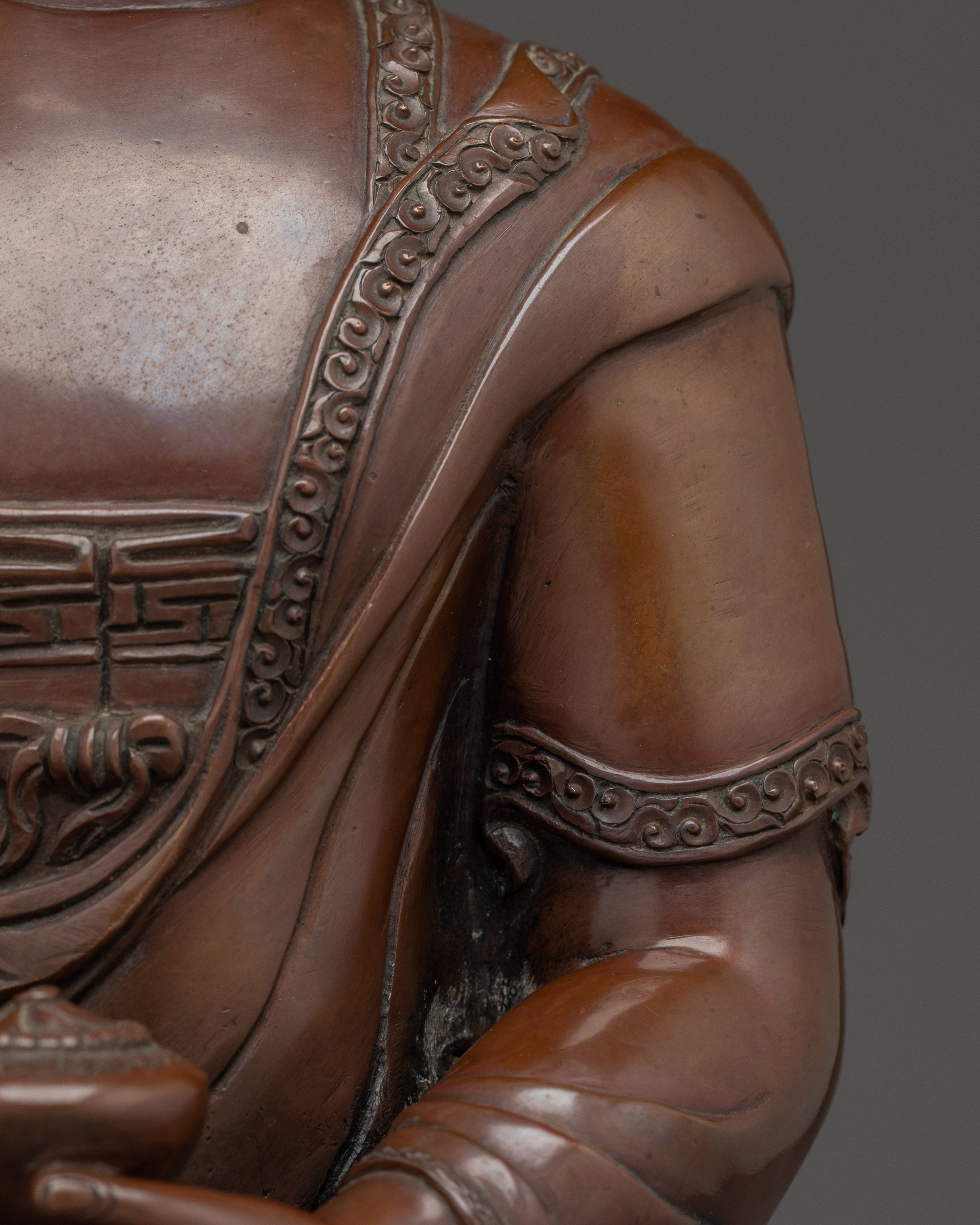Shakyamuni Buddha Statue with Oxidized Copper | Meditation & Shrine Decor