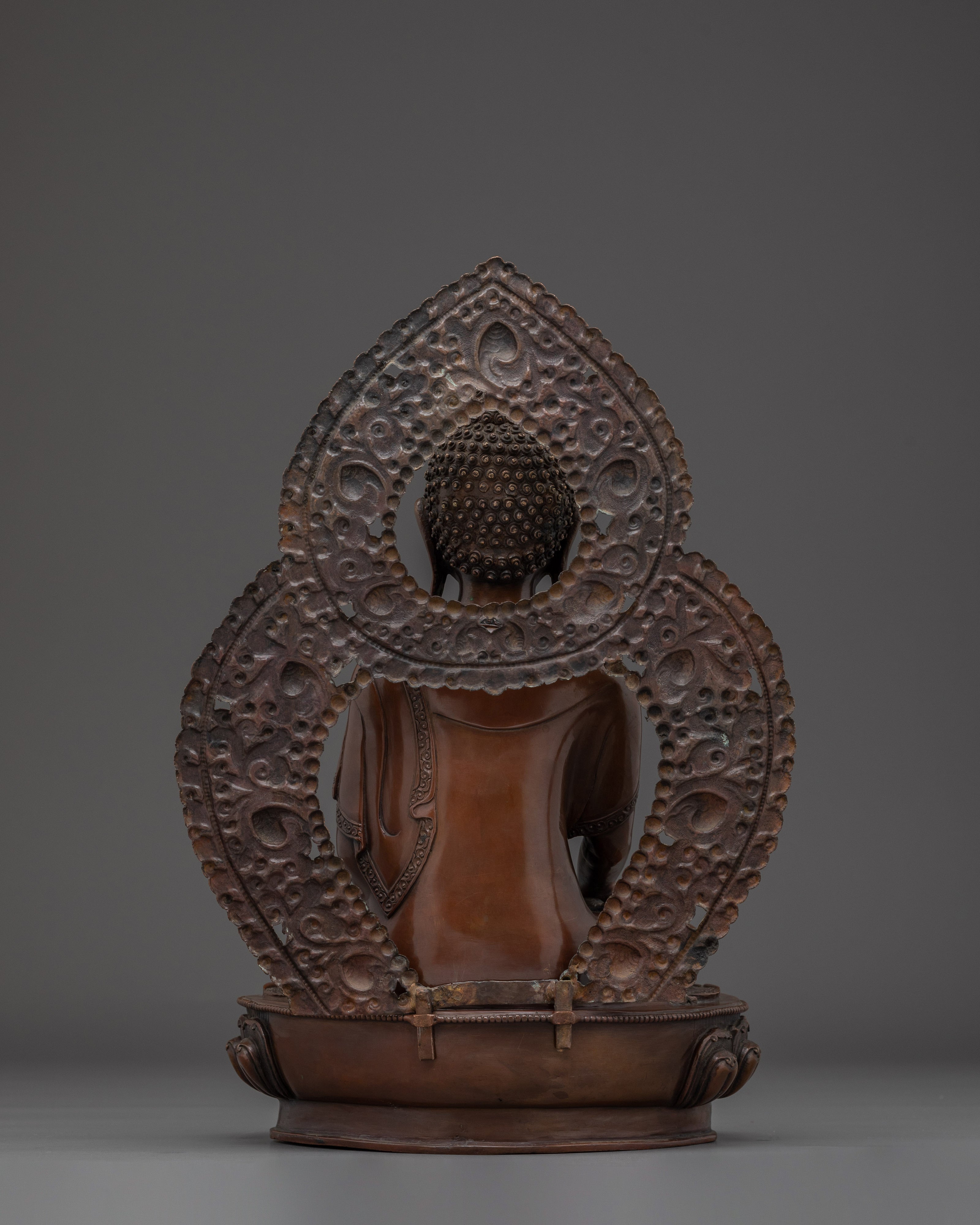 Shakyamuni Buddha Statue with Oxidized Copper | Meditation & Shrine Decor