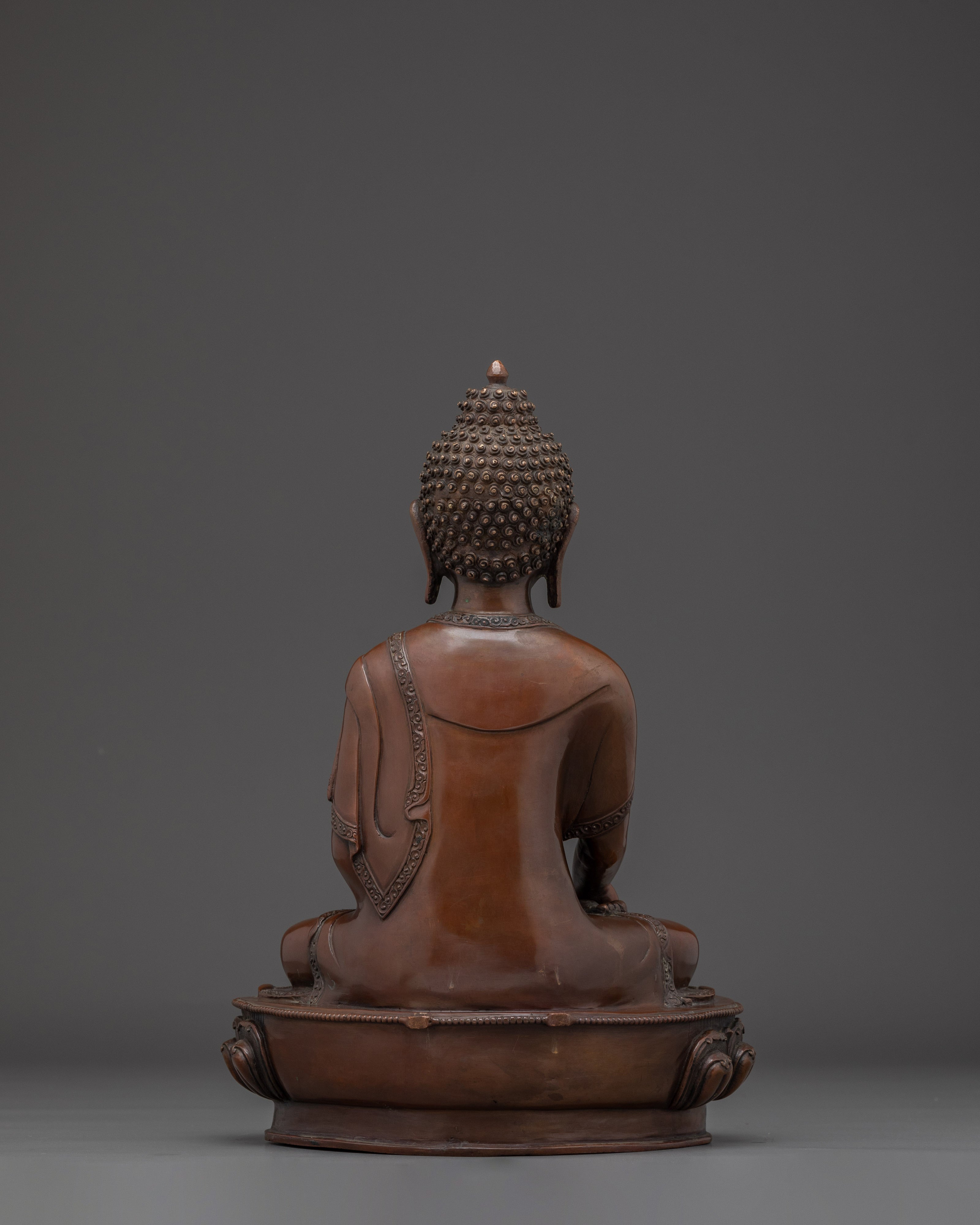 Shakyamuni Buddha Statue with Oxidized Copper | Meditation & Shrine Decor