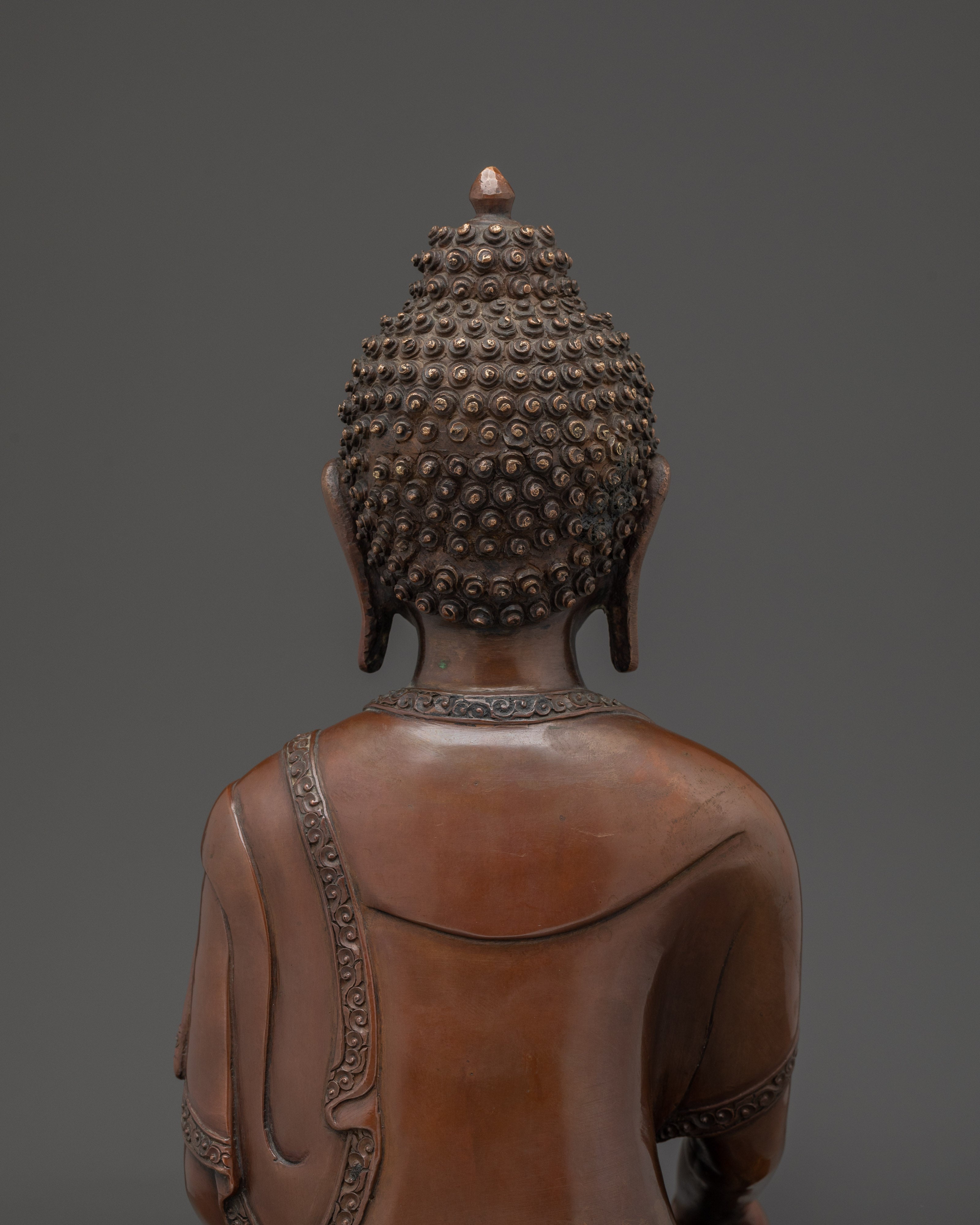Shakyamuni Buddha Statue with Oxidized Copper | Meditation & Shrine Decor