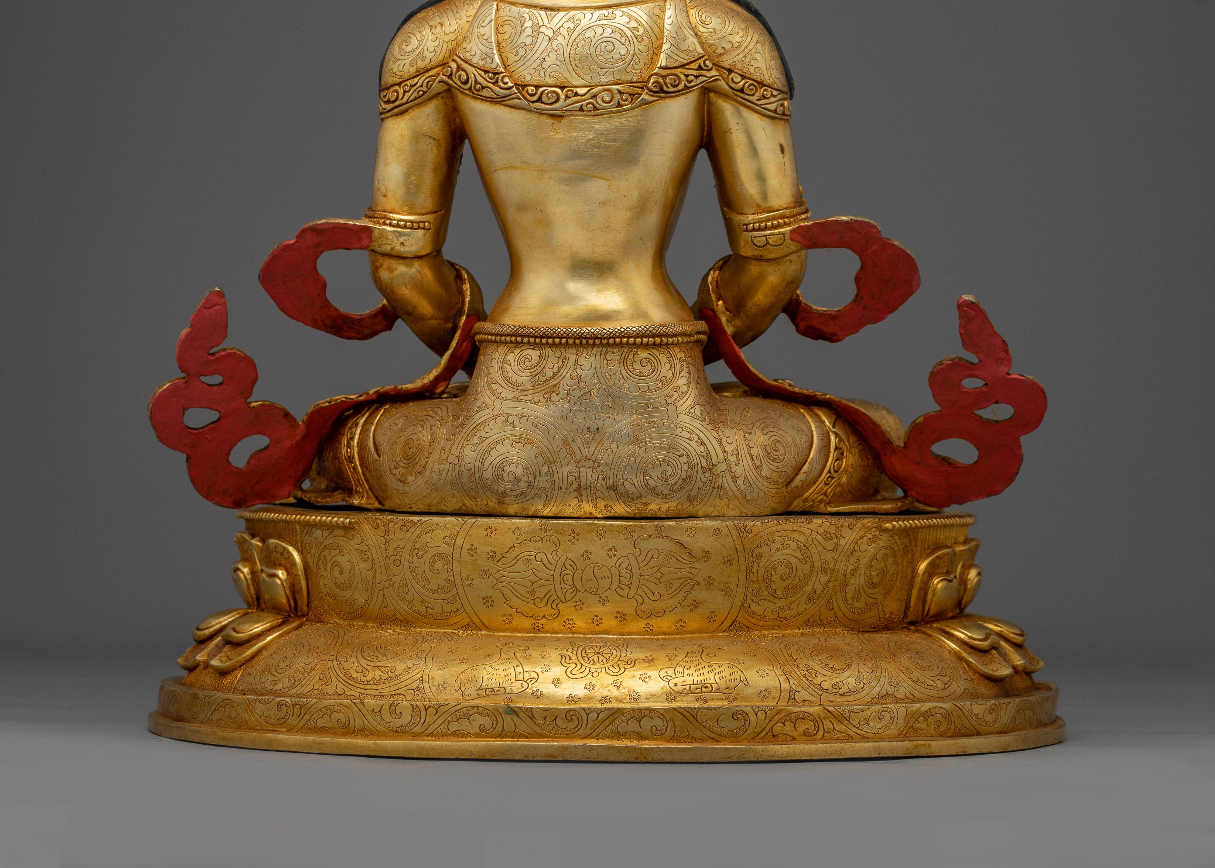 Sacred Amitayus Icon | Gold Gilded Tibetan Artwork