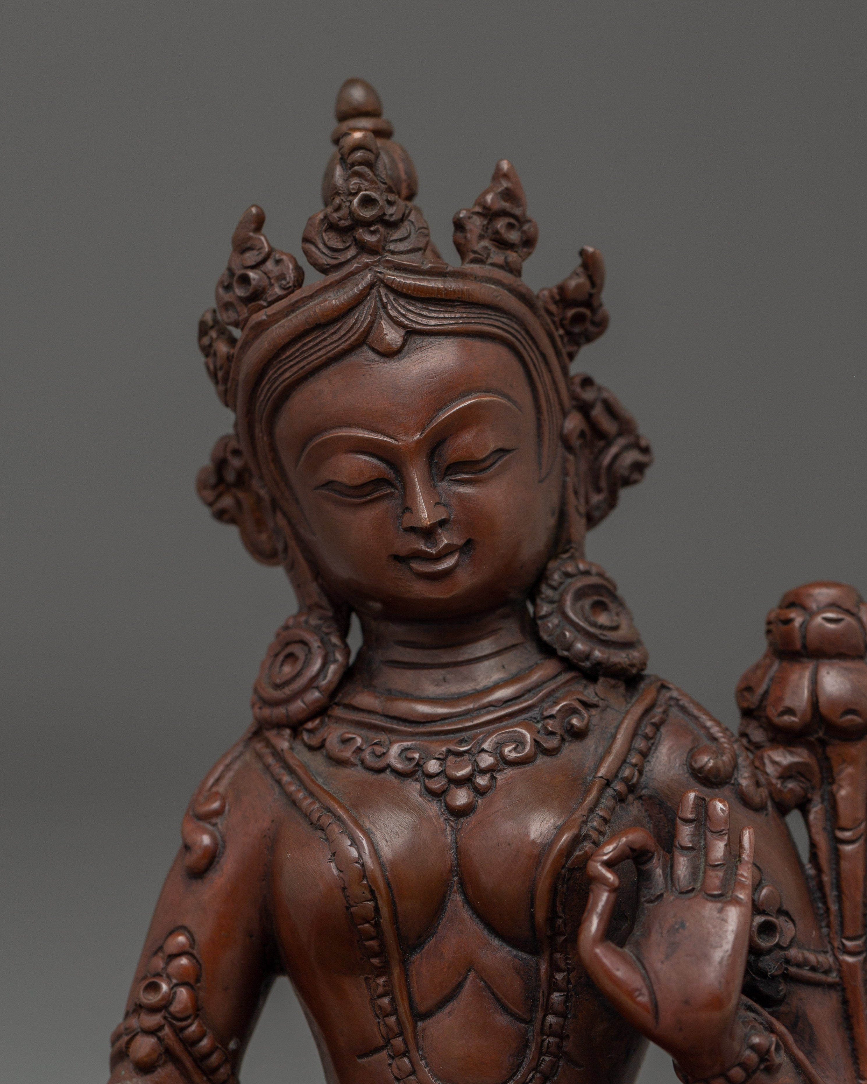 Green Tara, Lotus Seated Savior | Handcrafted Nepali Artwork