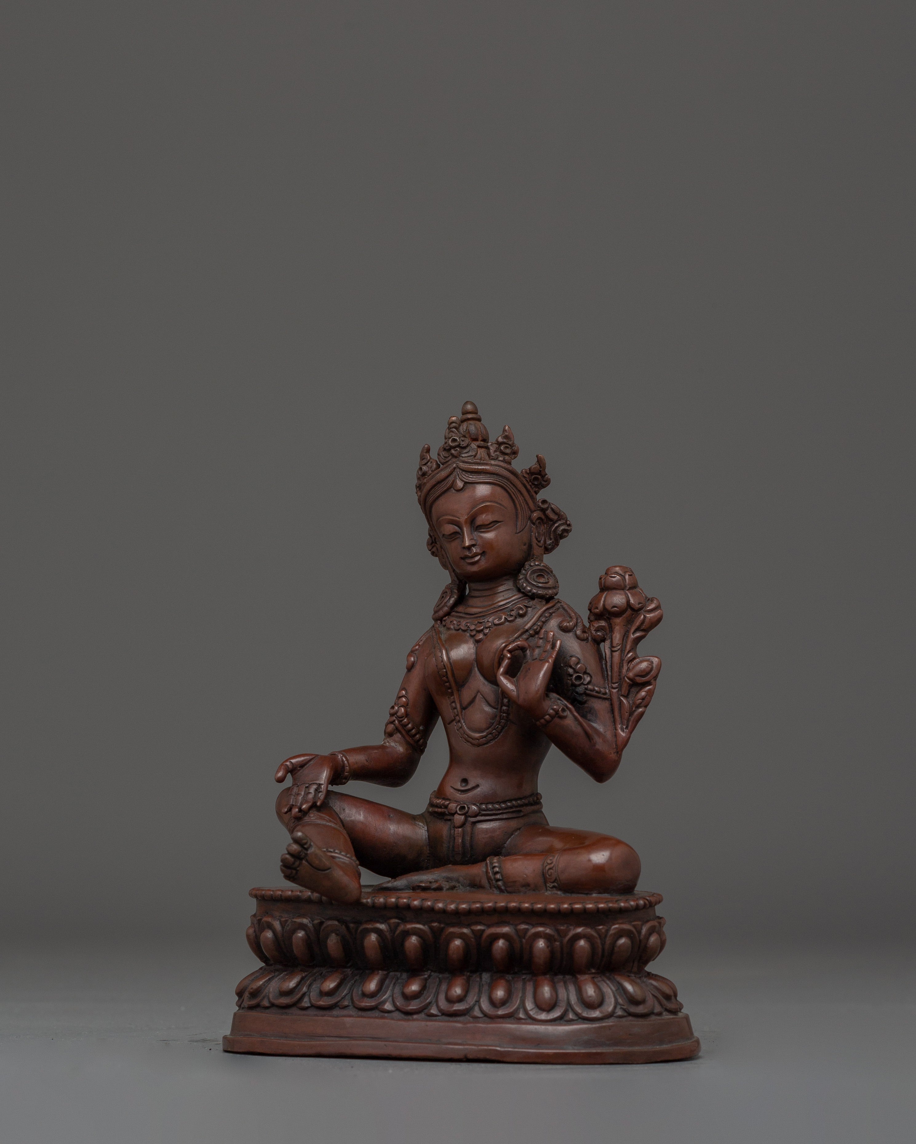 Green Tara, Lotus Seated Savior | Handcrafted Nepali Artwork