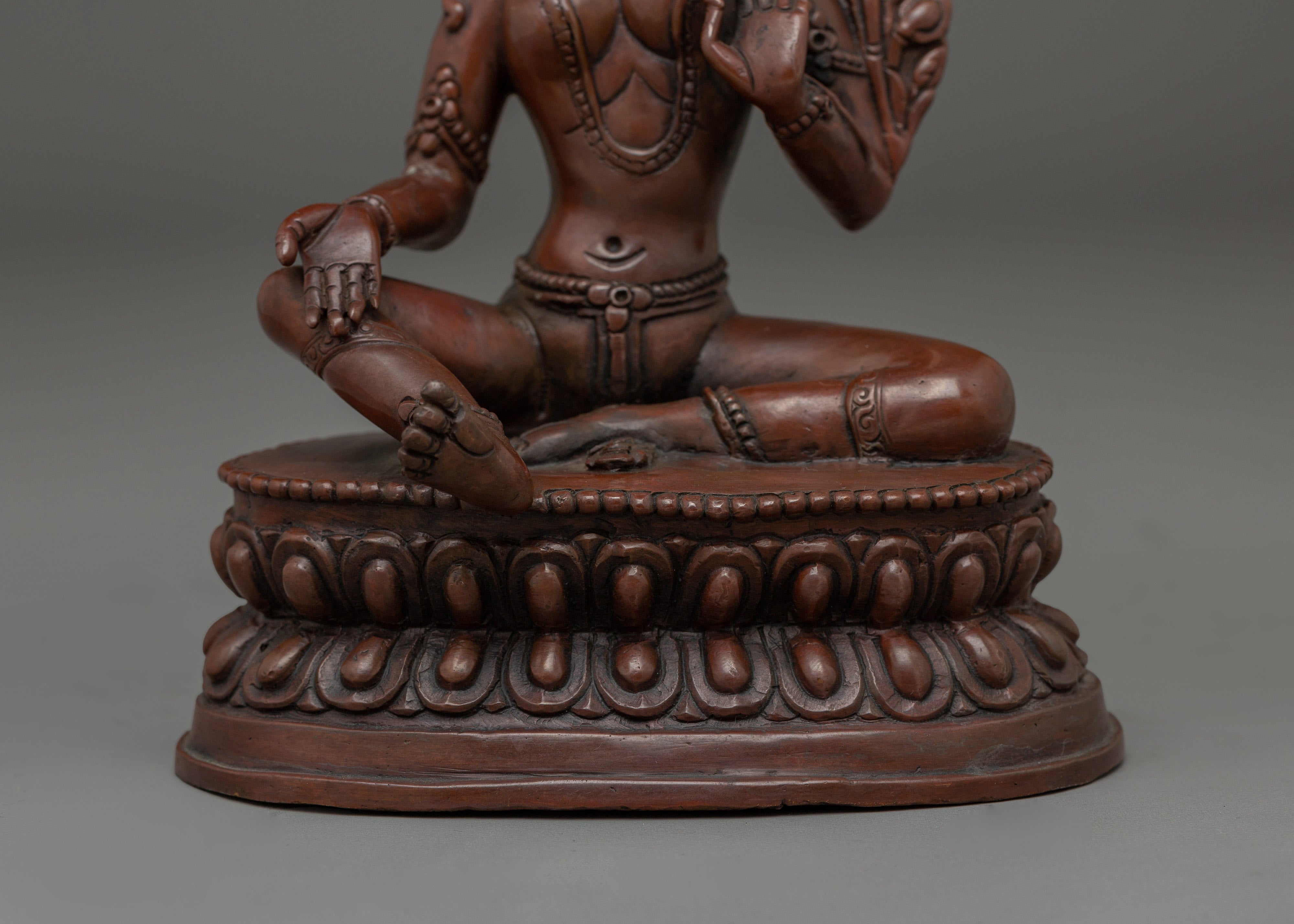 Green Tara, Lotus Seated Savior | Handcrafted Nepali Artwork