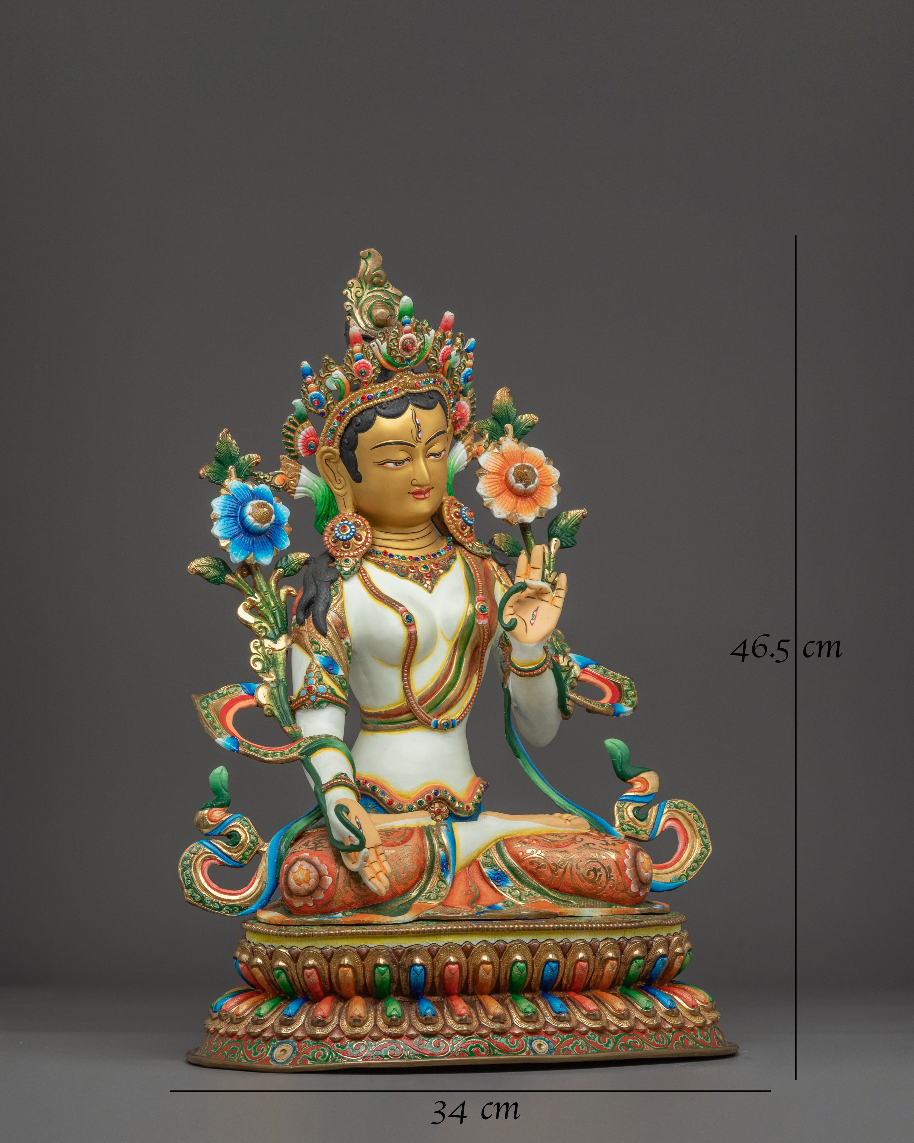 White Tara Statue: Buddhist Longevity Deity 