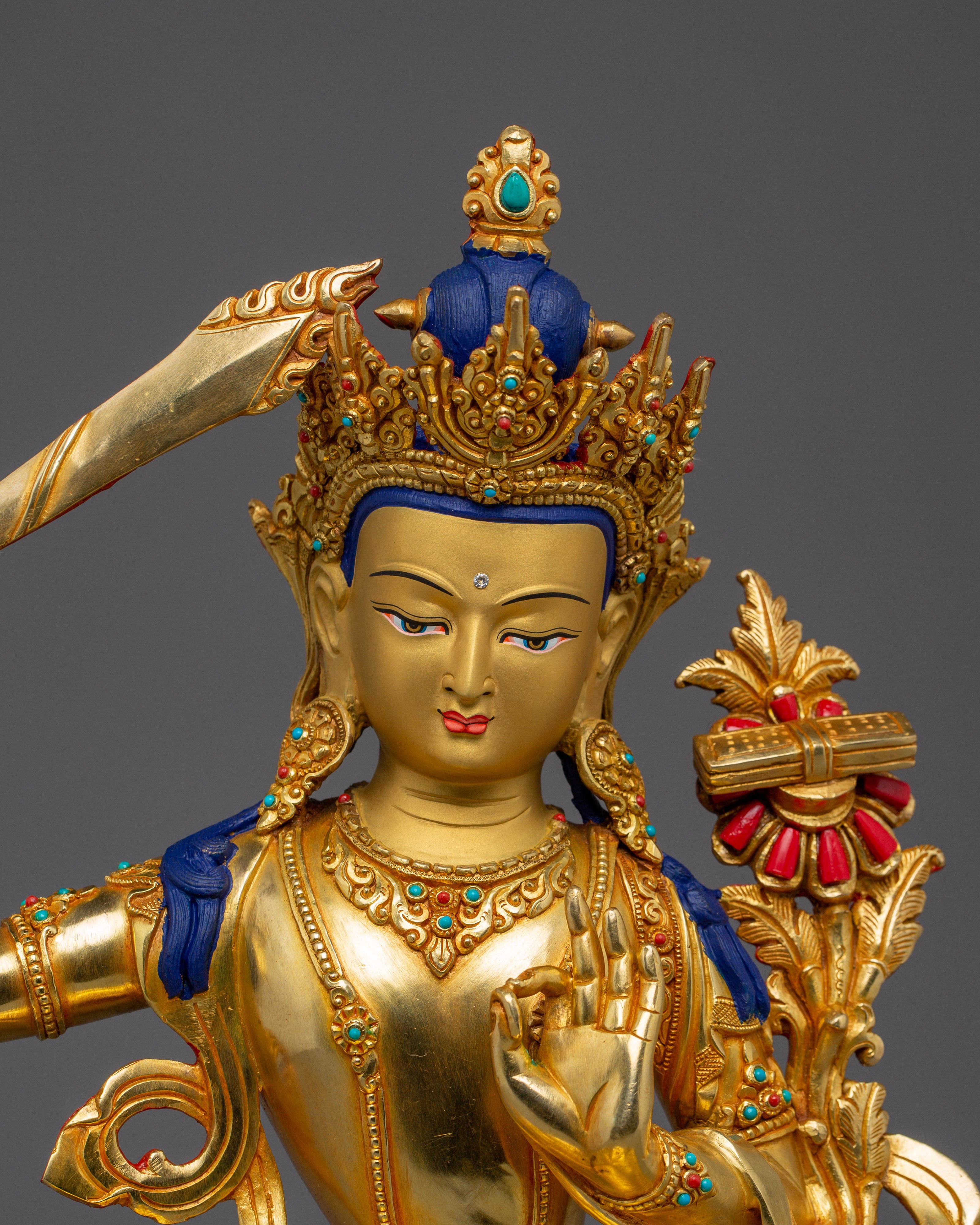 Manjushri, Guardian of Knowledge | Handcrafted Nepali Figure