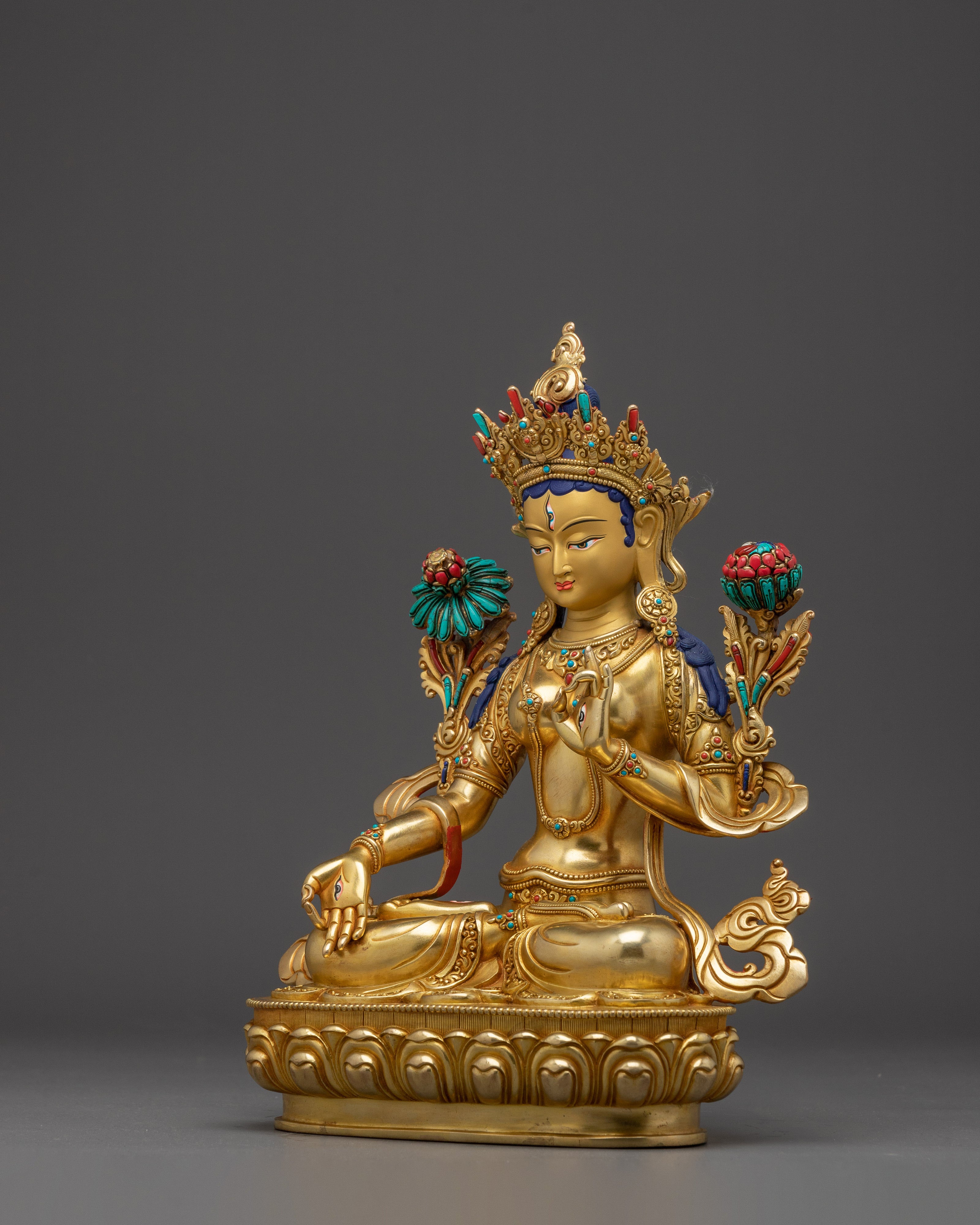 White Tara, Peaceful Statue | Handcrafted Nepali Icon for Meditation