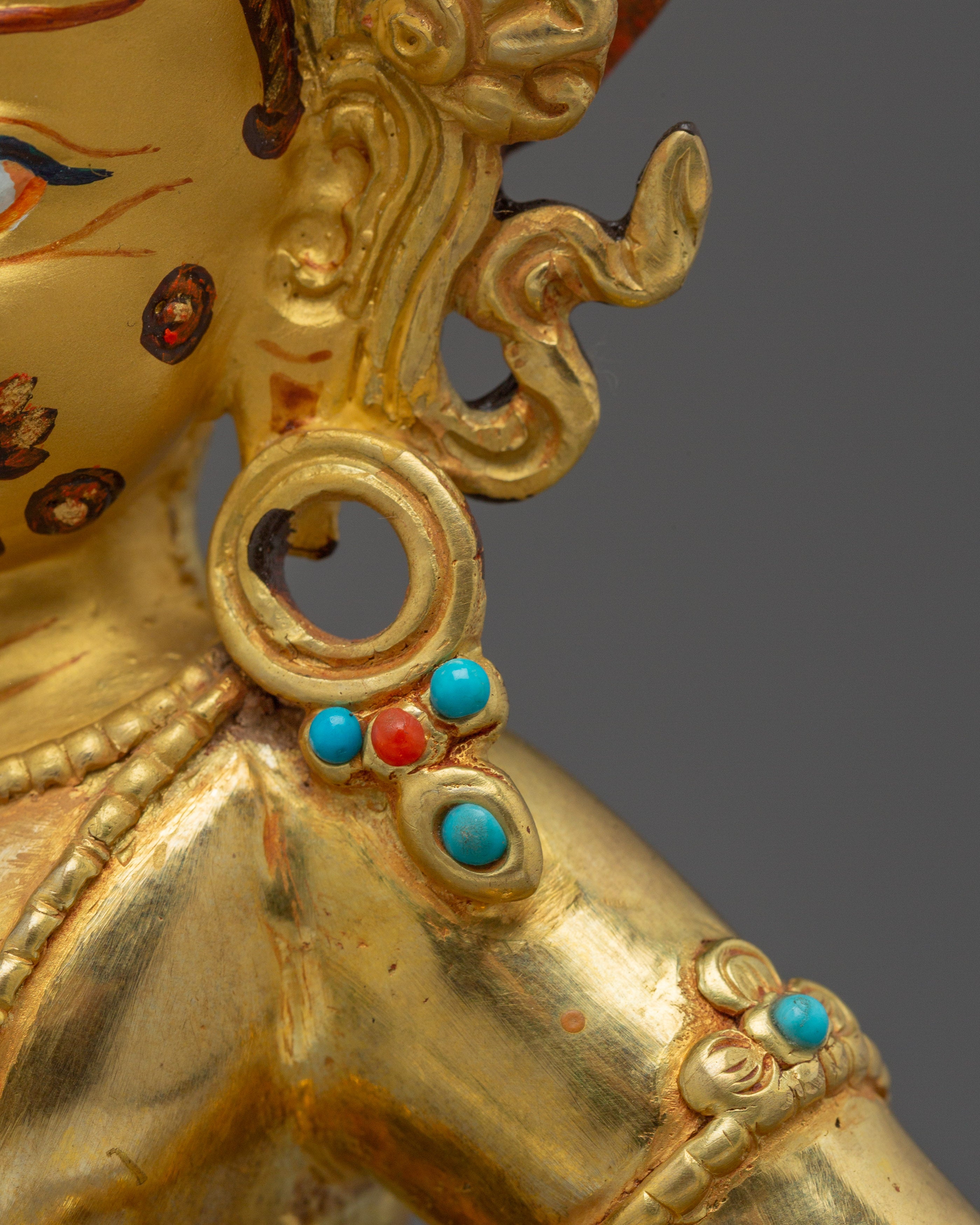 Black Dzambhala, Wrathful Wealth Deity | Gold Gilded Tibetan Statue