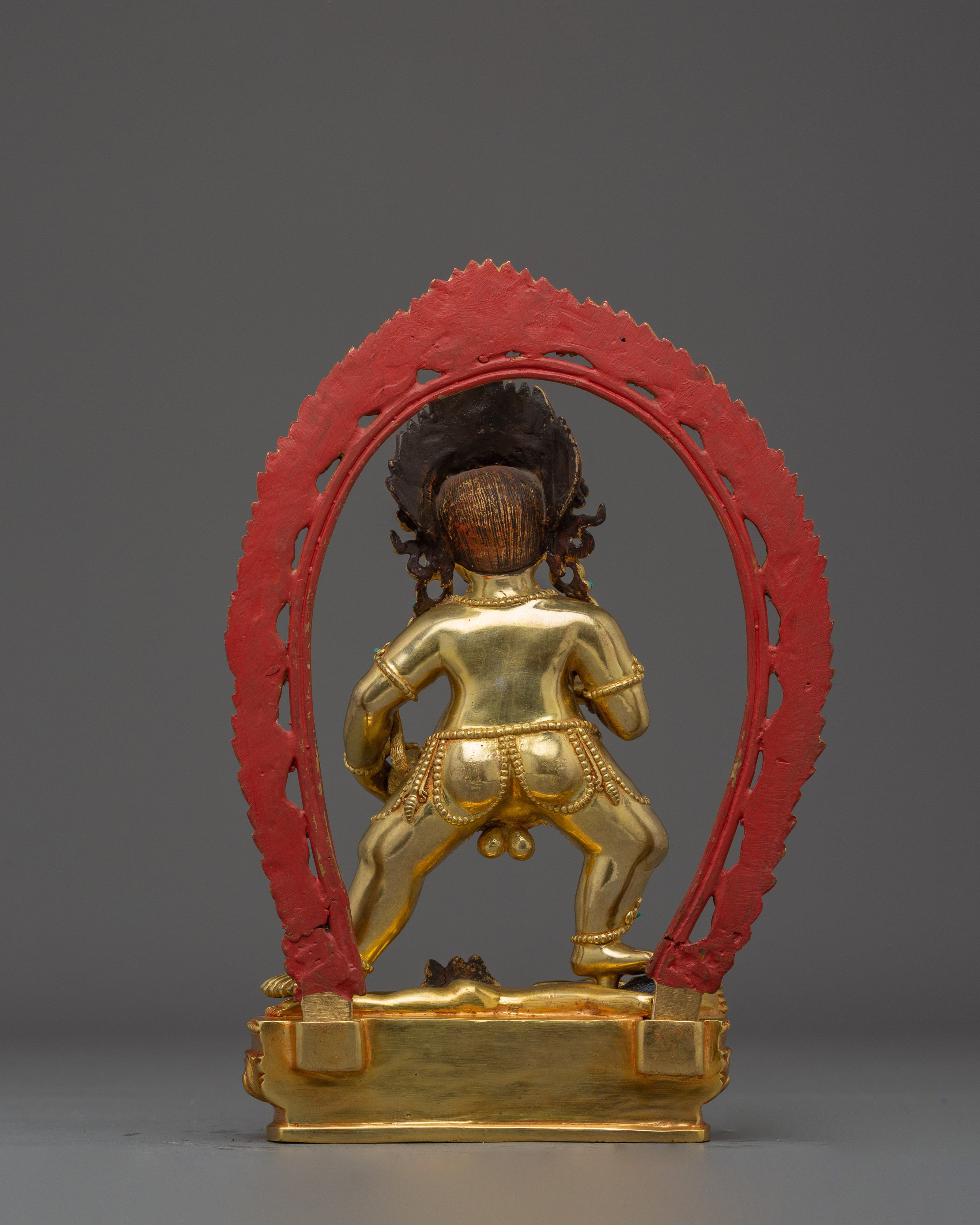 Black Dzambhala, Wrathful Wealth Deity | Gold Gilded Tibetan Statue