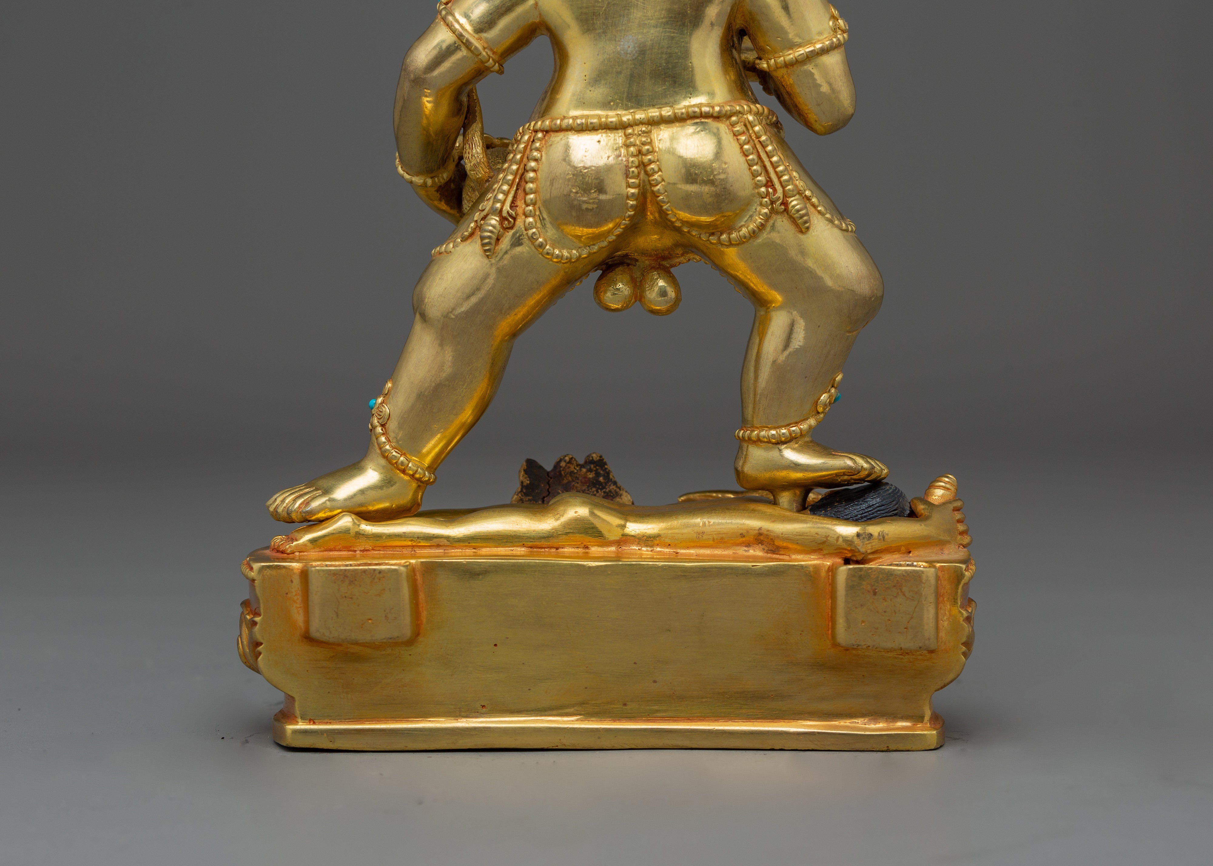 Black Dzambhala, Wrathful Wealth Deity | Gold Gilded Tibetan Statue