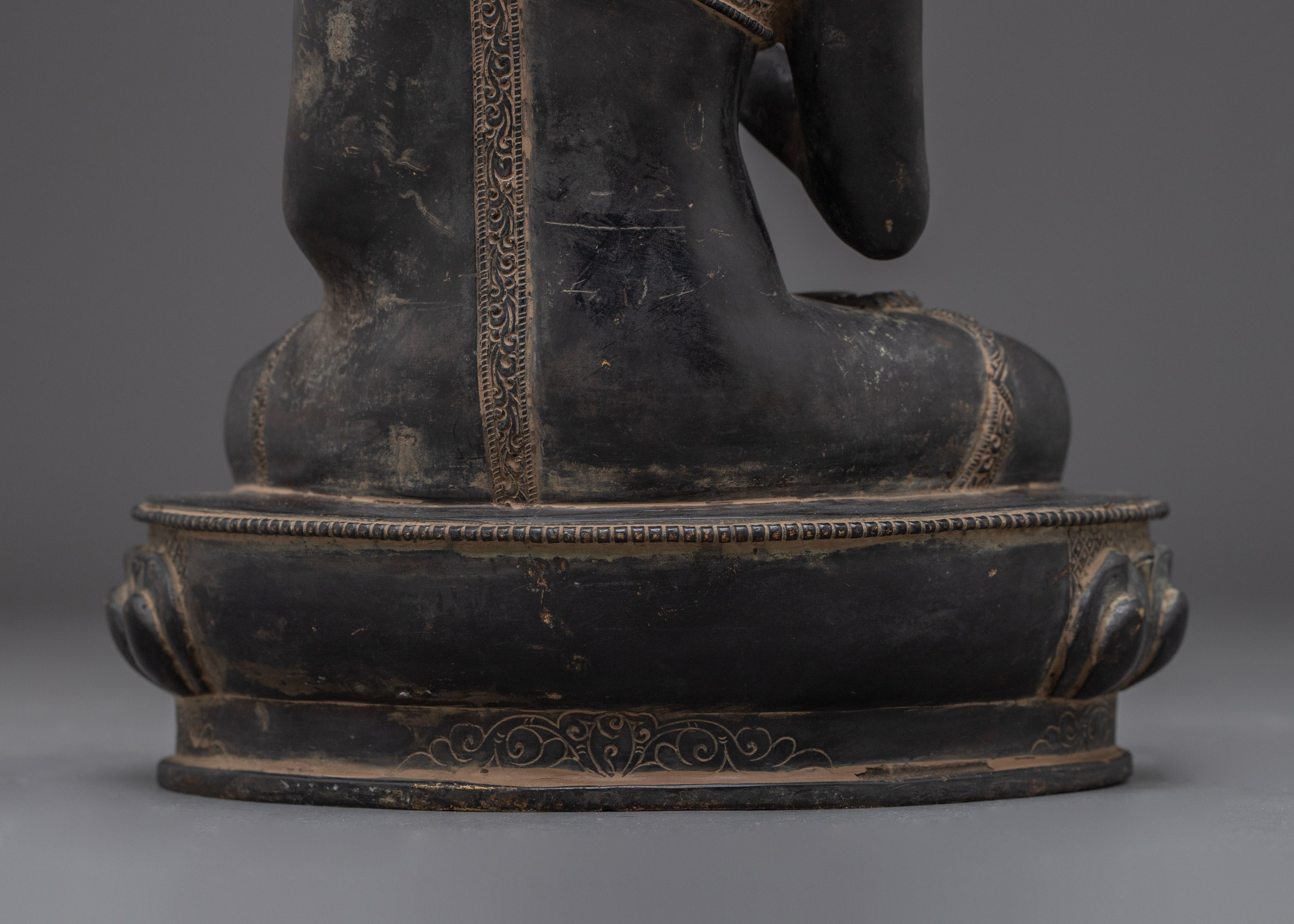 Buddha Amogasiddhi Copper Statue | Divine Dhyani Buddha