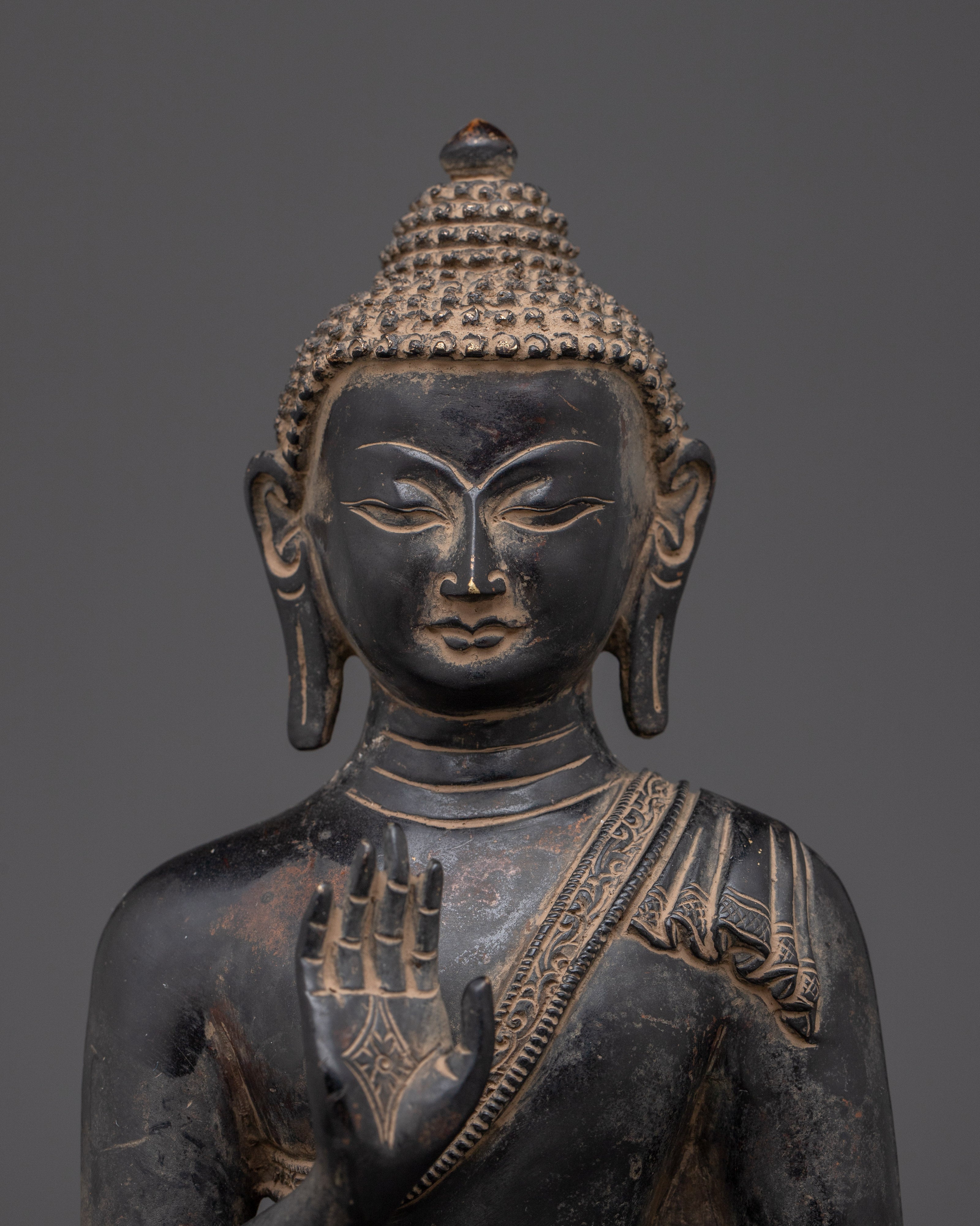 Buddha Amogasiddhi Copper Statue | Divine Dhyani Buddha