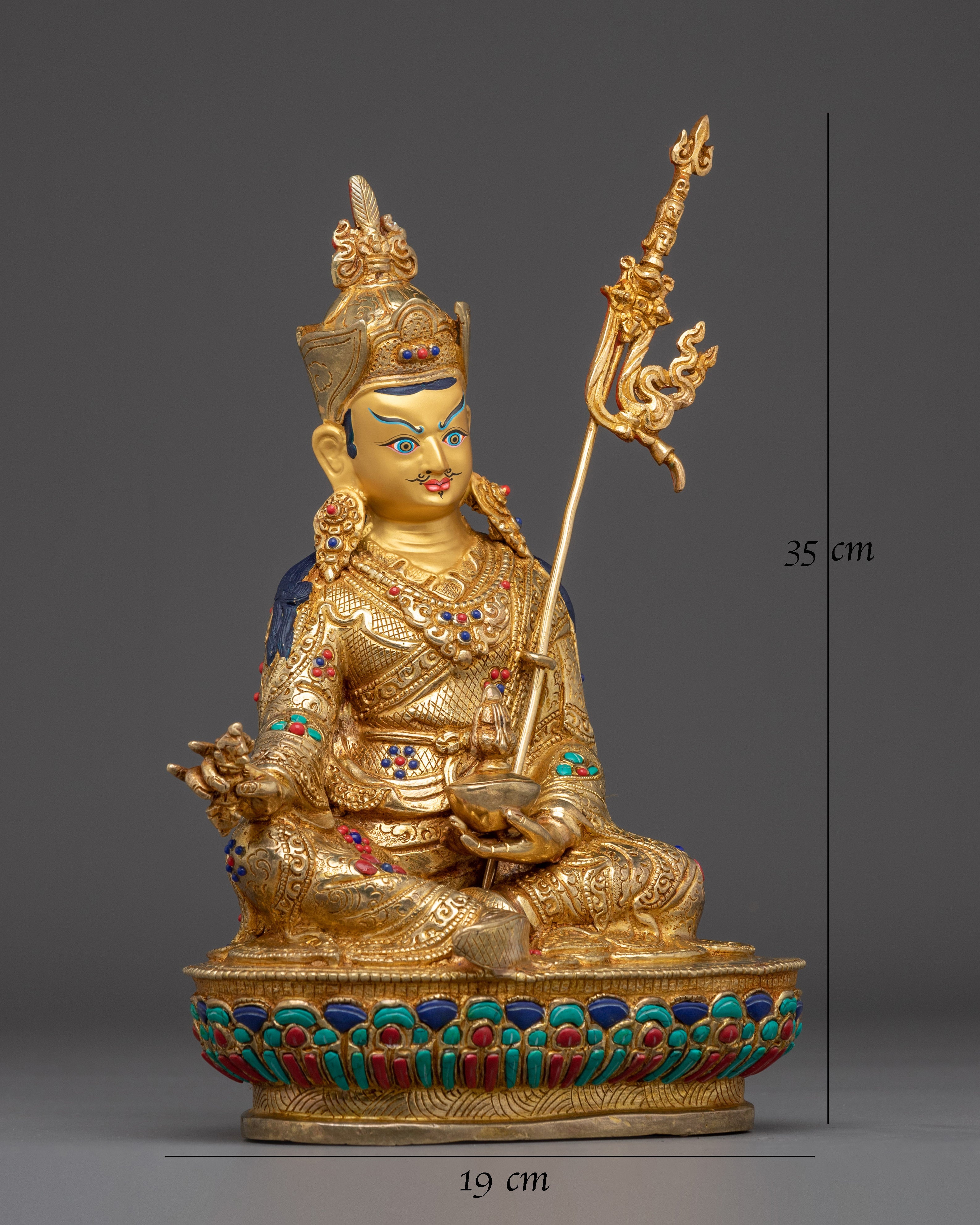 24K Gold Guru Rinpoche statue