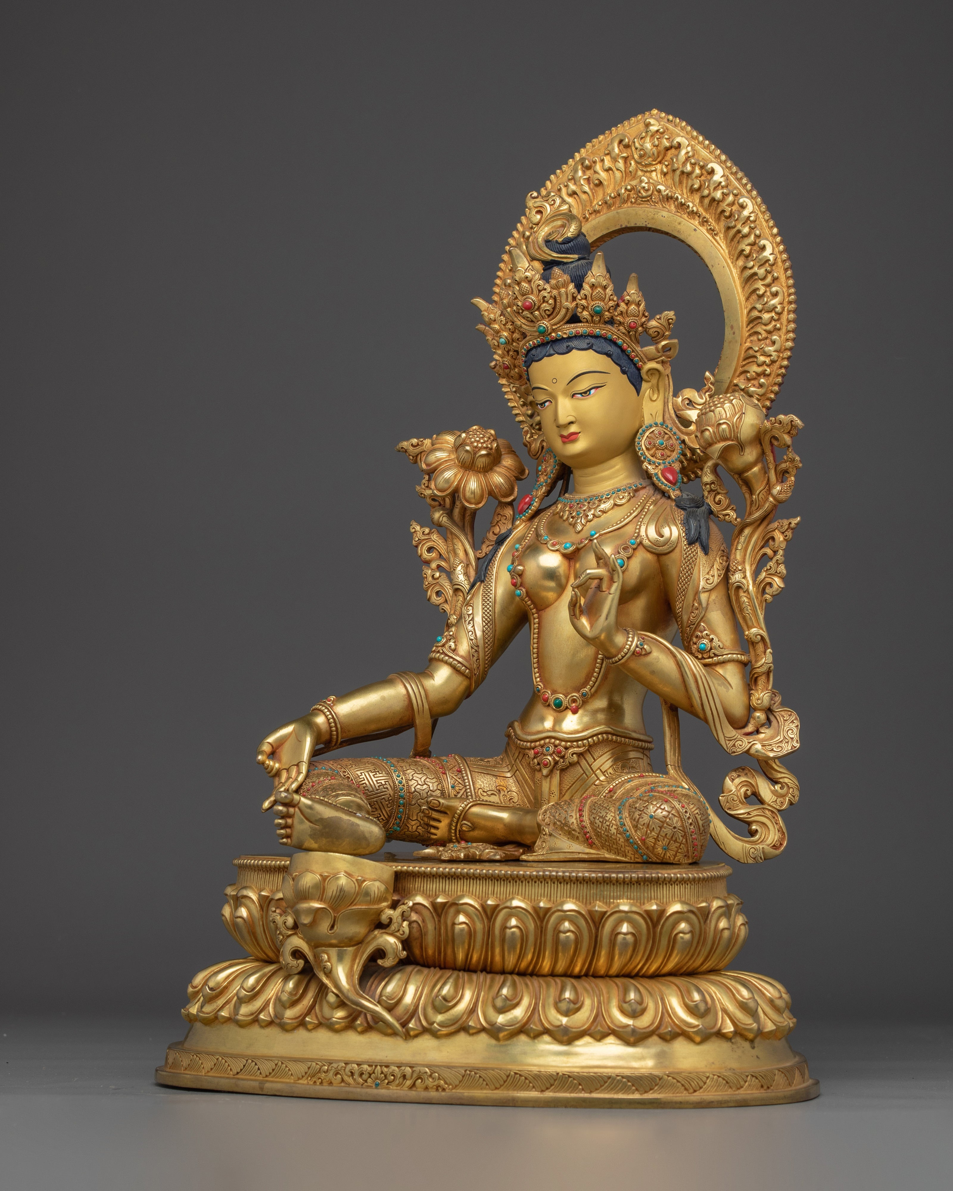 Radiant Green Tara Statue:  Mother of Liberation