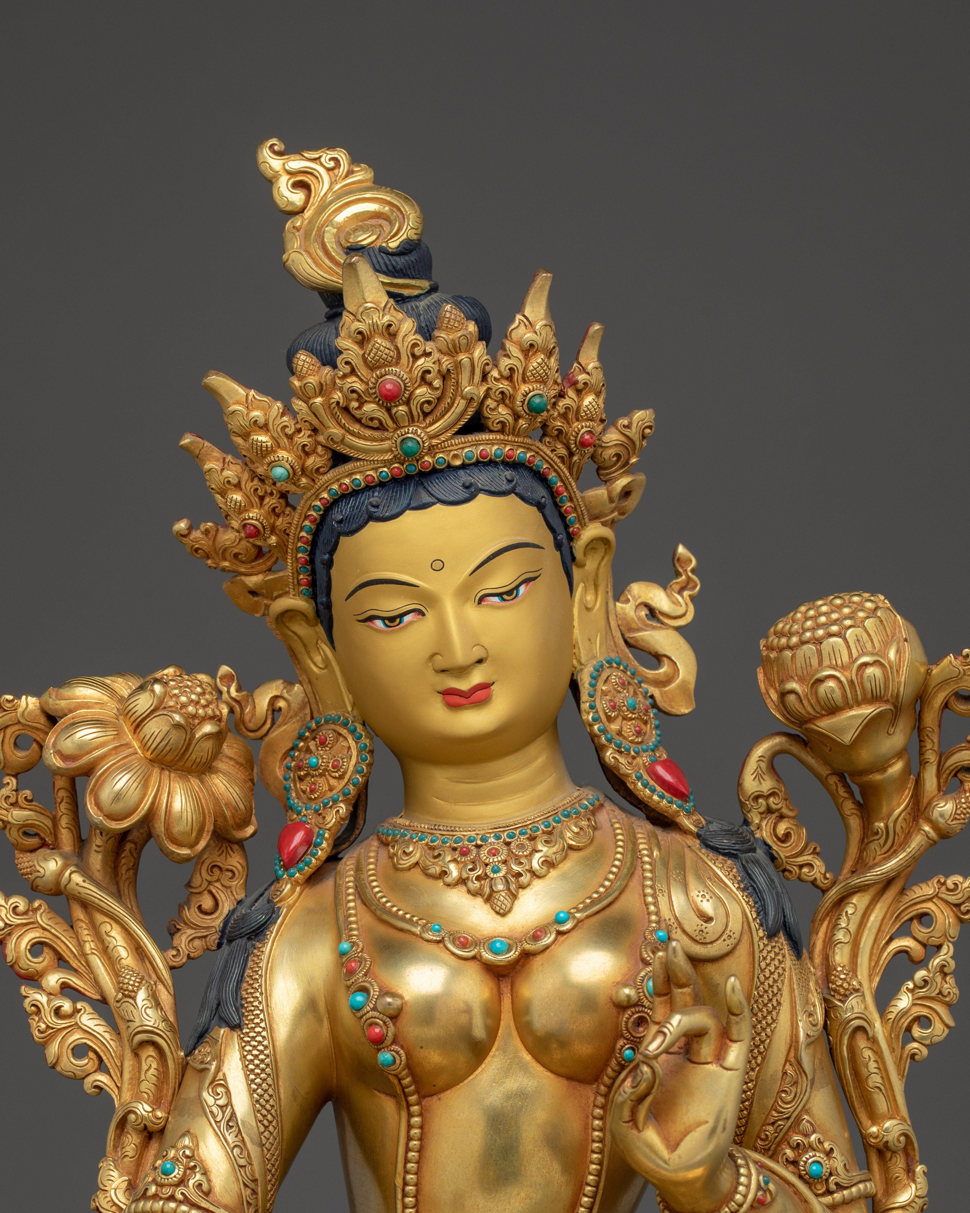 Radiant Green Tara Statue:  Mother of Liberation