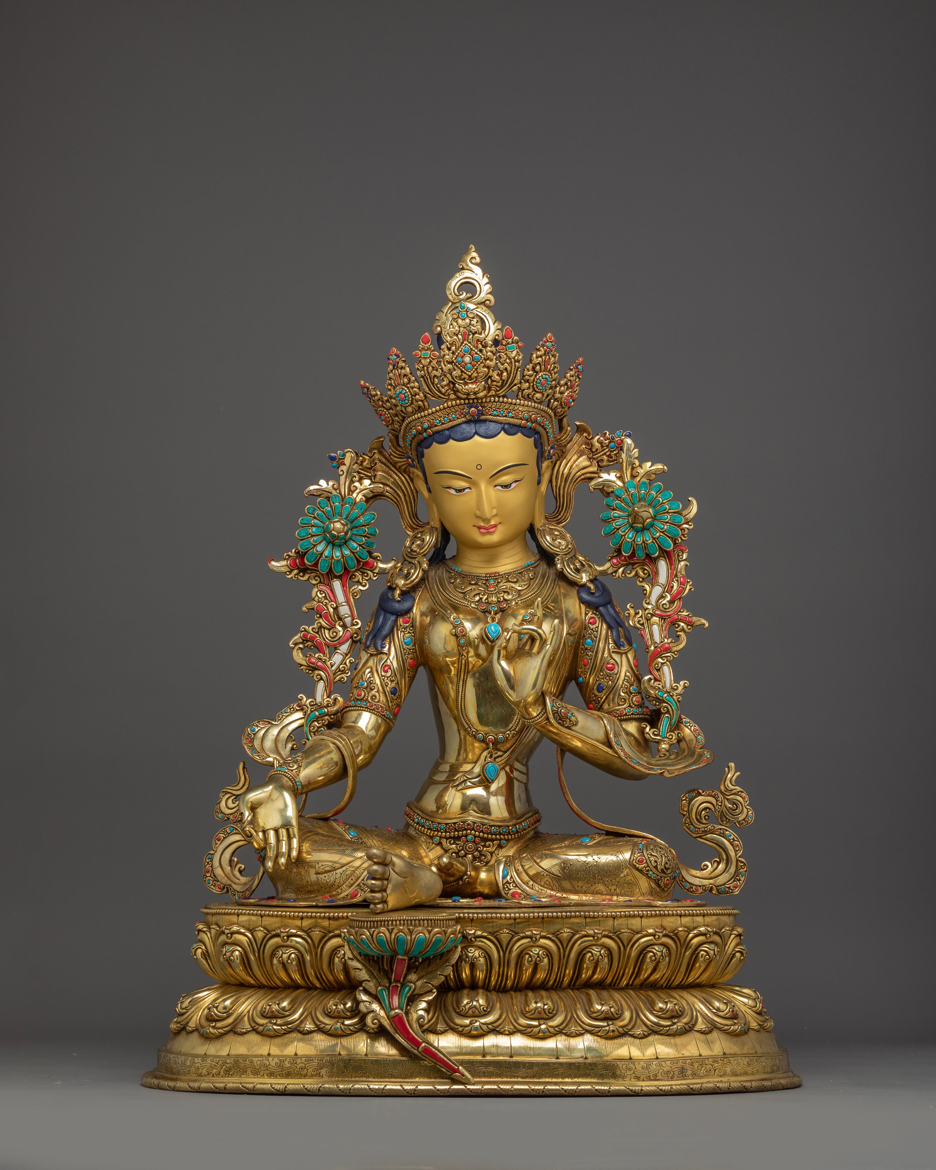 Green Tara Art, Swift Liberator of Compassion | Tibetan Buddhist Sculpture
