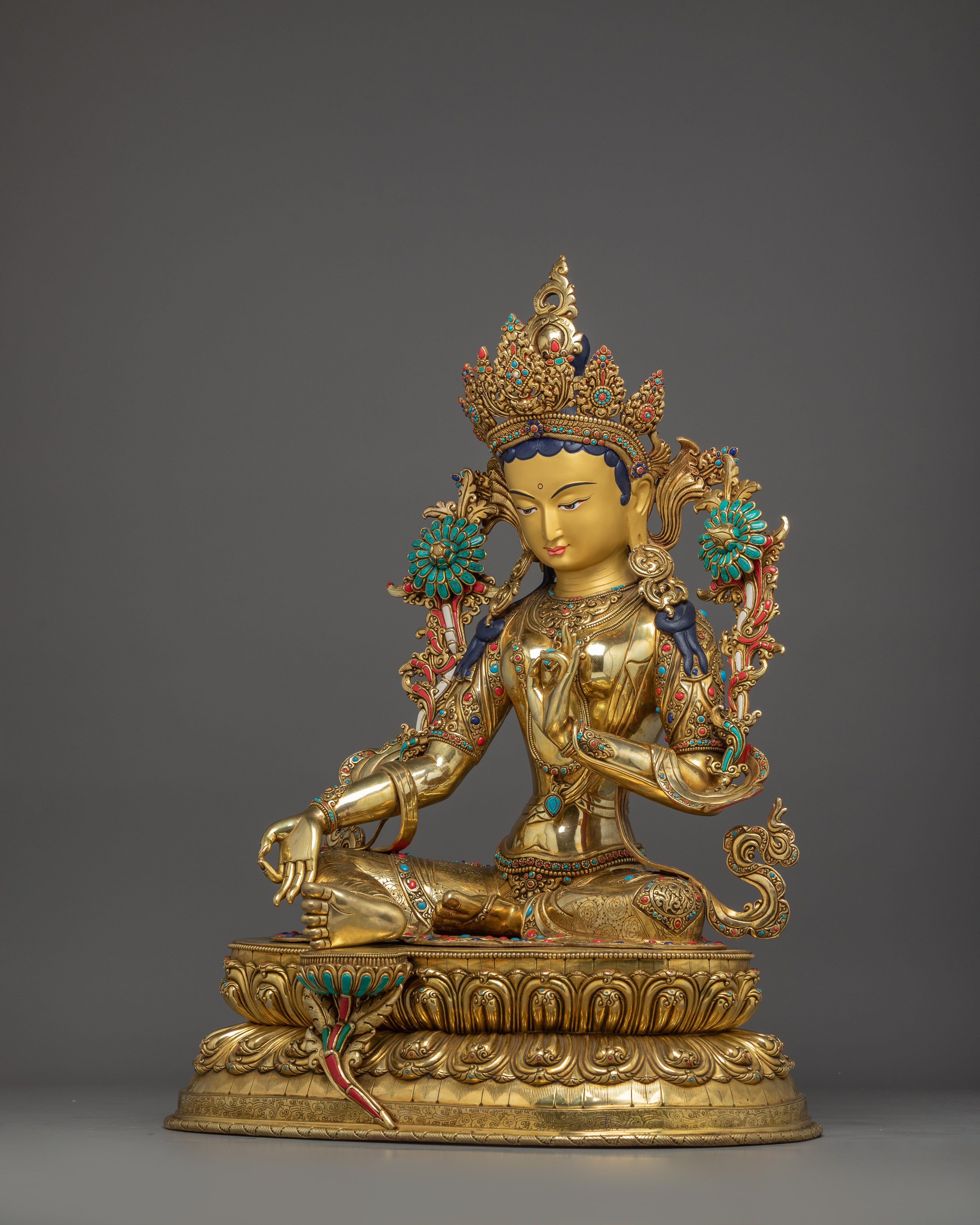 Green Tara Art, Swift Liberator of Compassion | Tibetan Buddhist Sculpture