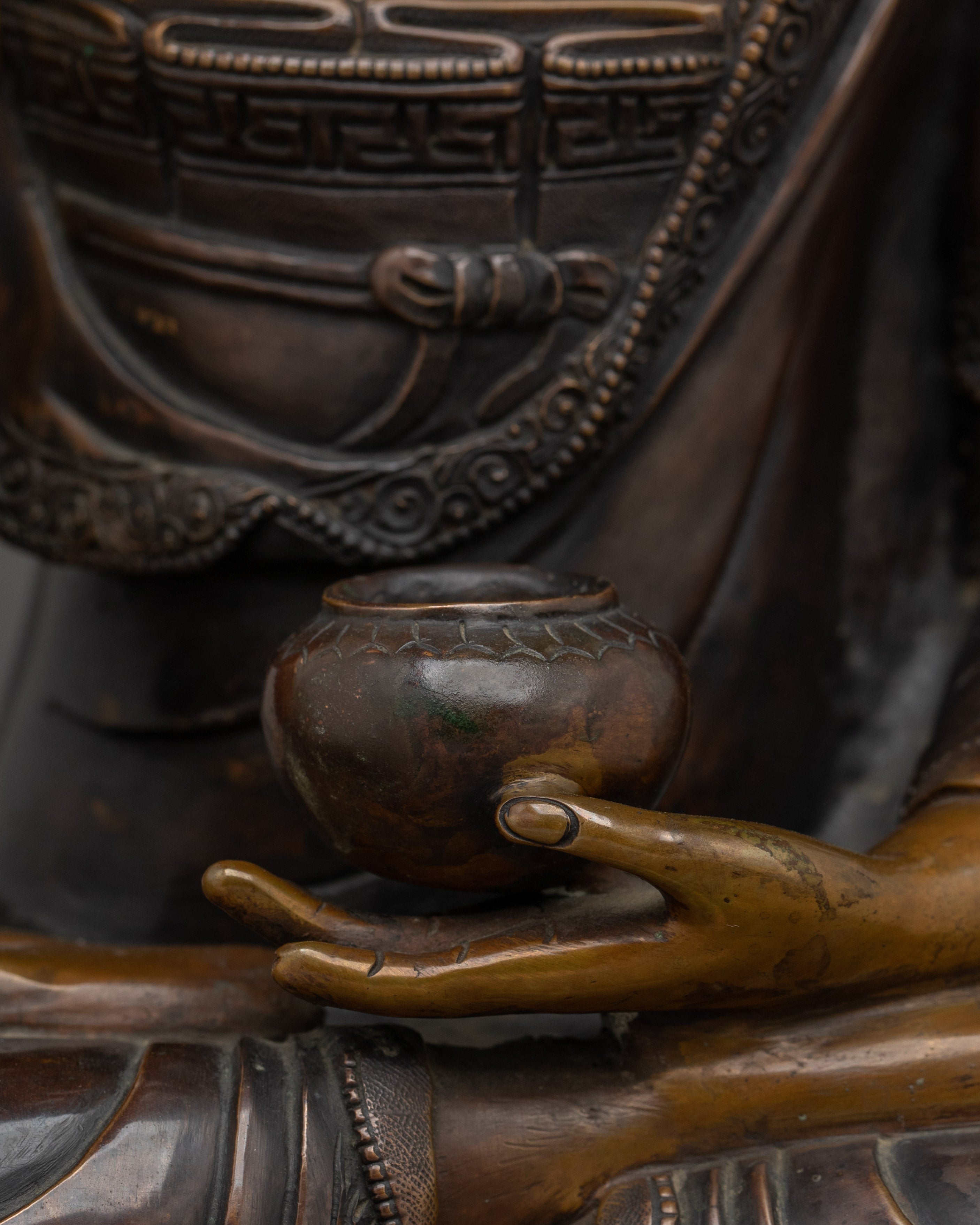 Sacred Crown Shakyamuni Buddha Sculpture | Seated Enlightened Sage