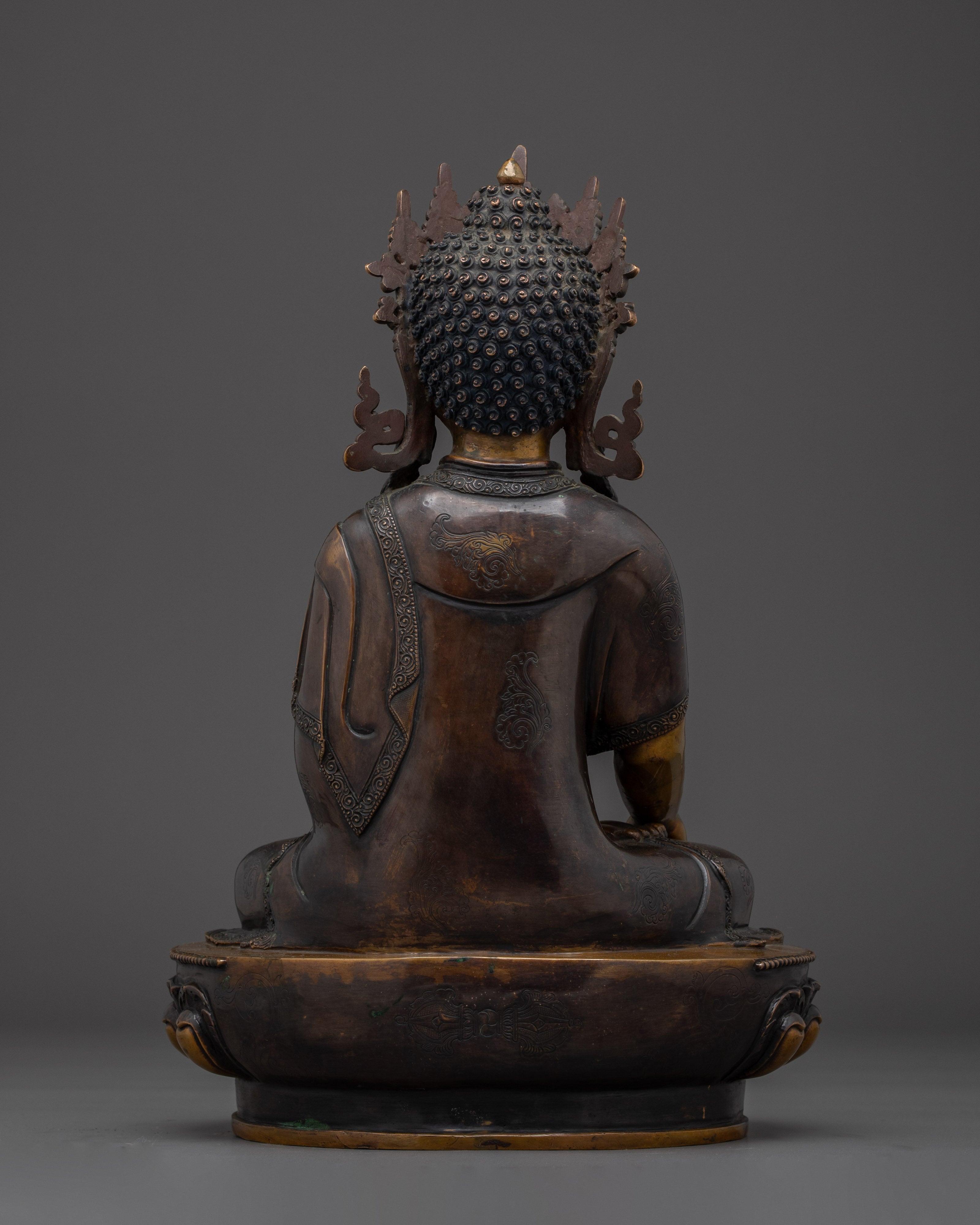 Sacred Crown Shakyamuni Buddha Sculpture | Seated Enlightened Sage