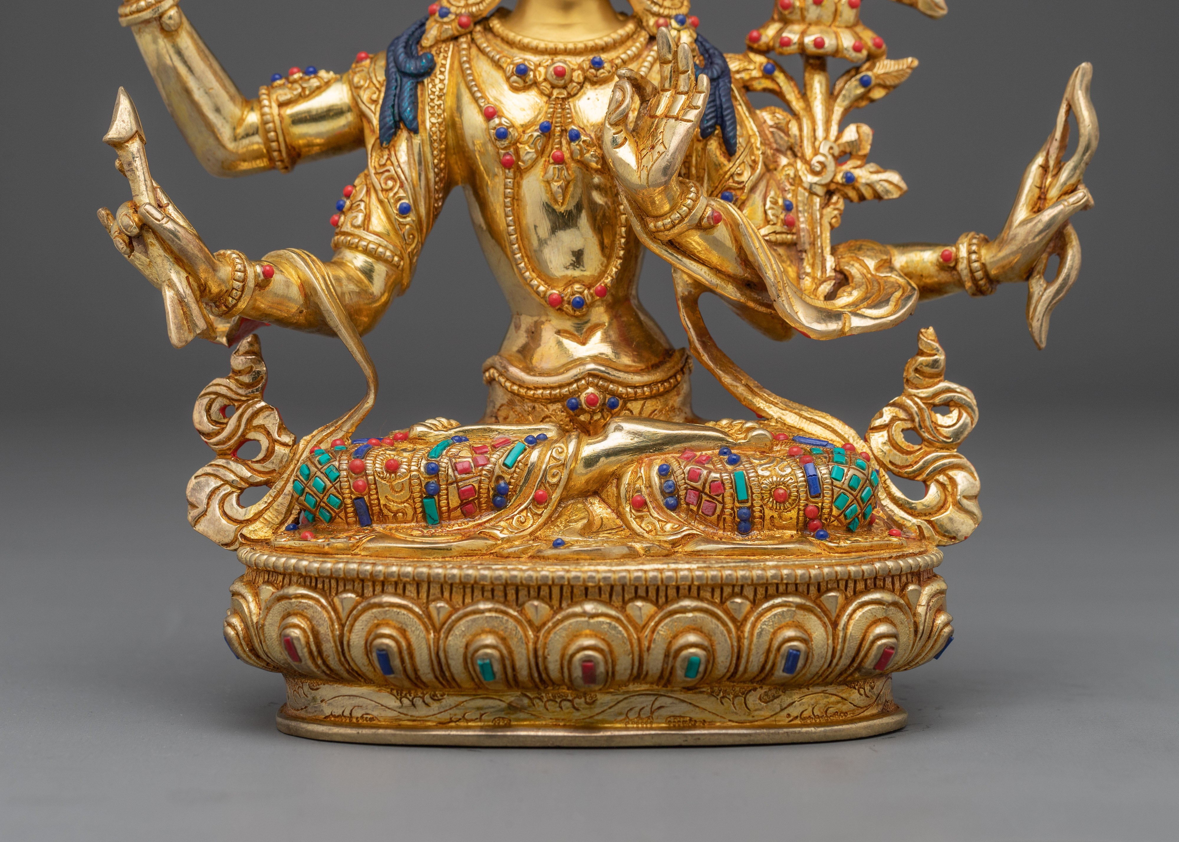 Vajrayana Maha Manjushri | Gold Gilded Figure