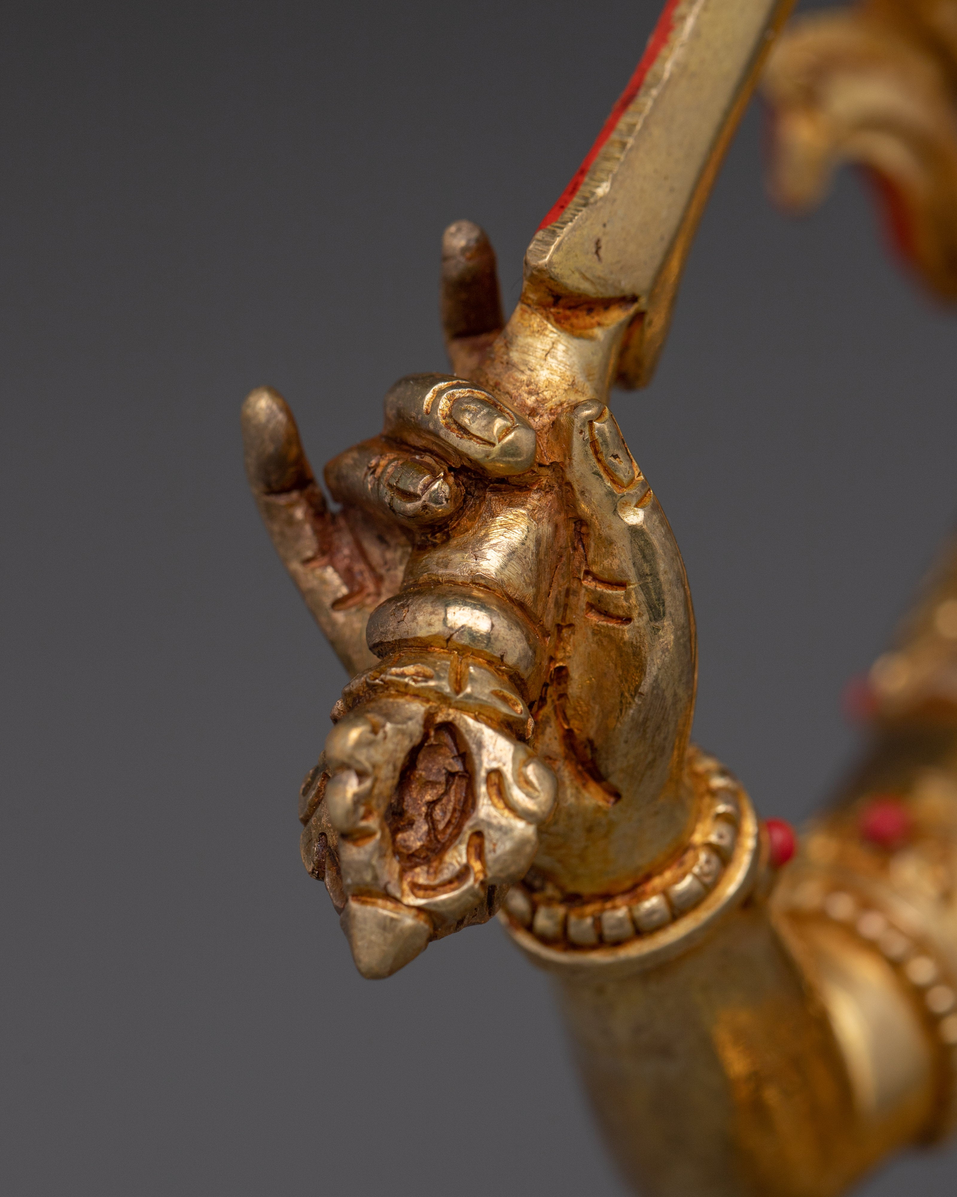Manjushri, Flame of Wisdom | Gold Gilded Tibetan Icon