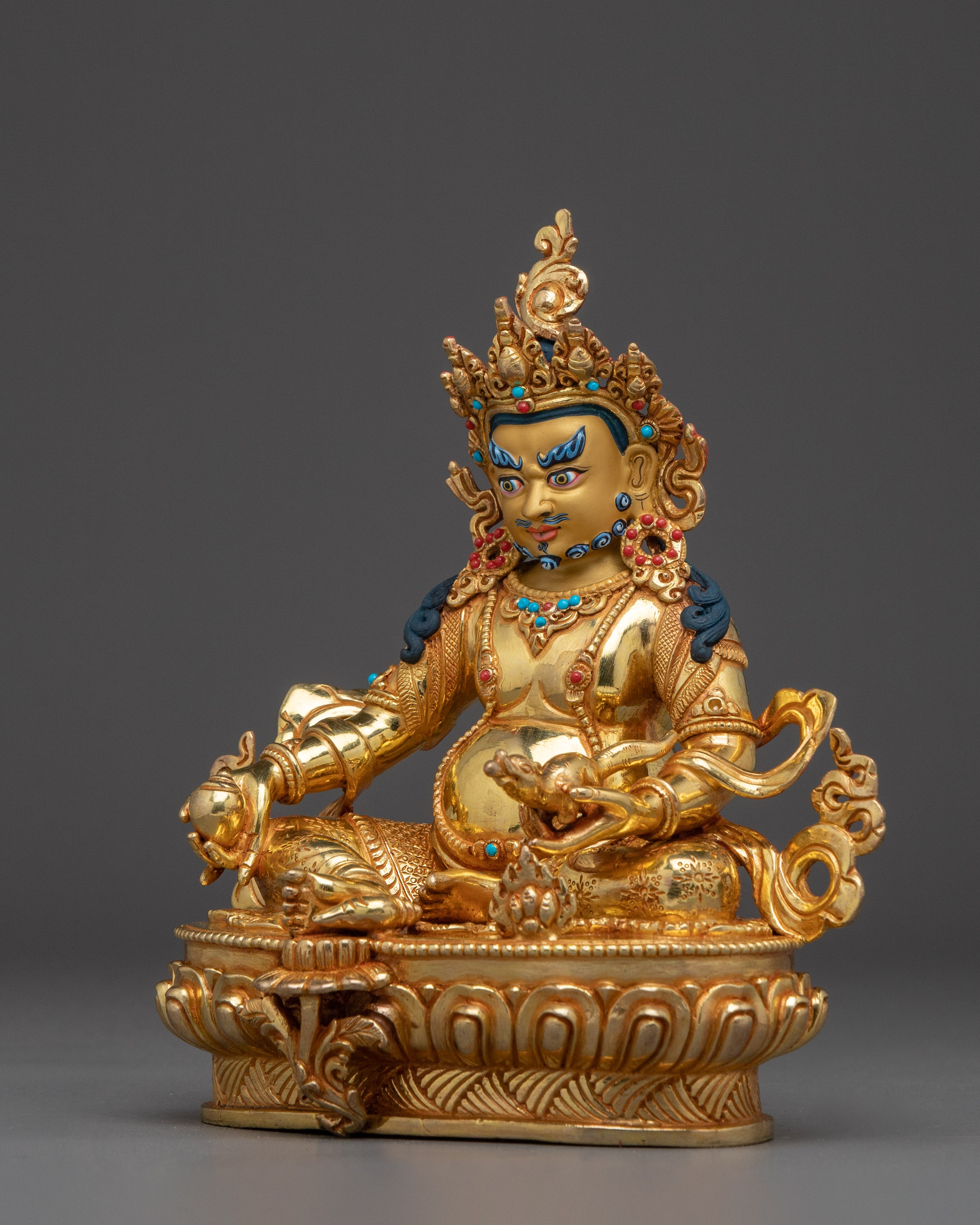 Tibetan Fortune Dzambhala | Handcrafted Icon of Prosperity and Offering