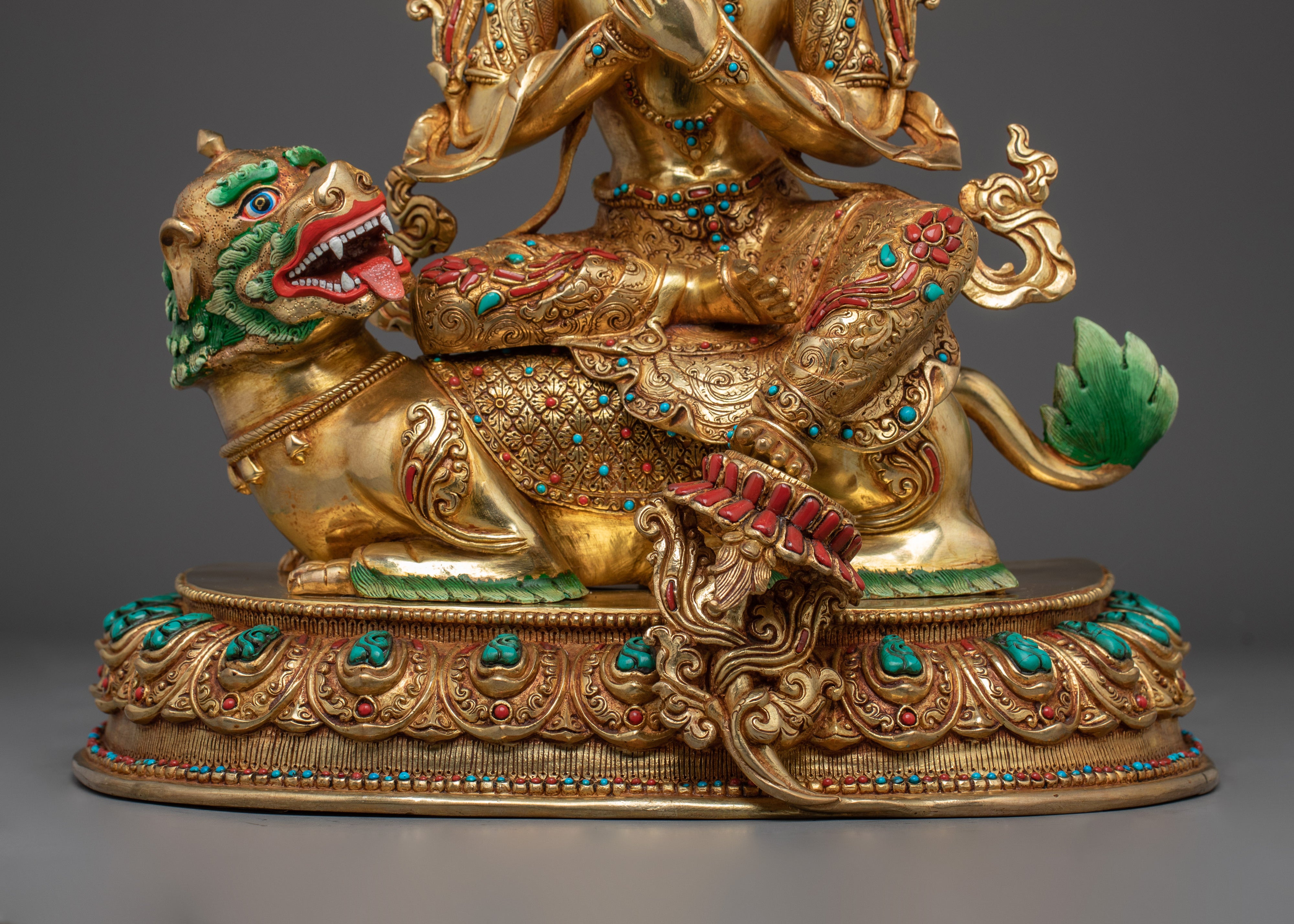 Manjushri Statue in 24K Gold Gilding and Copper | Bodhisattva of Wisdom