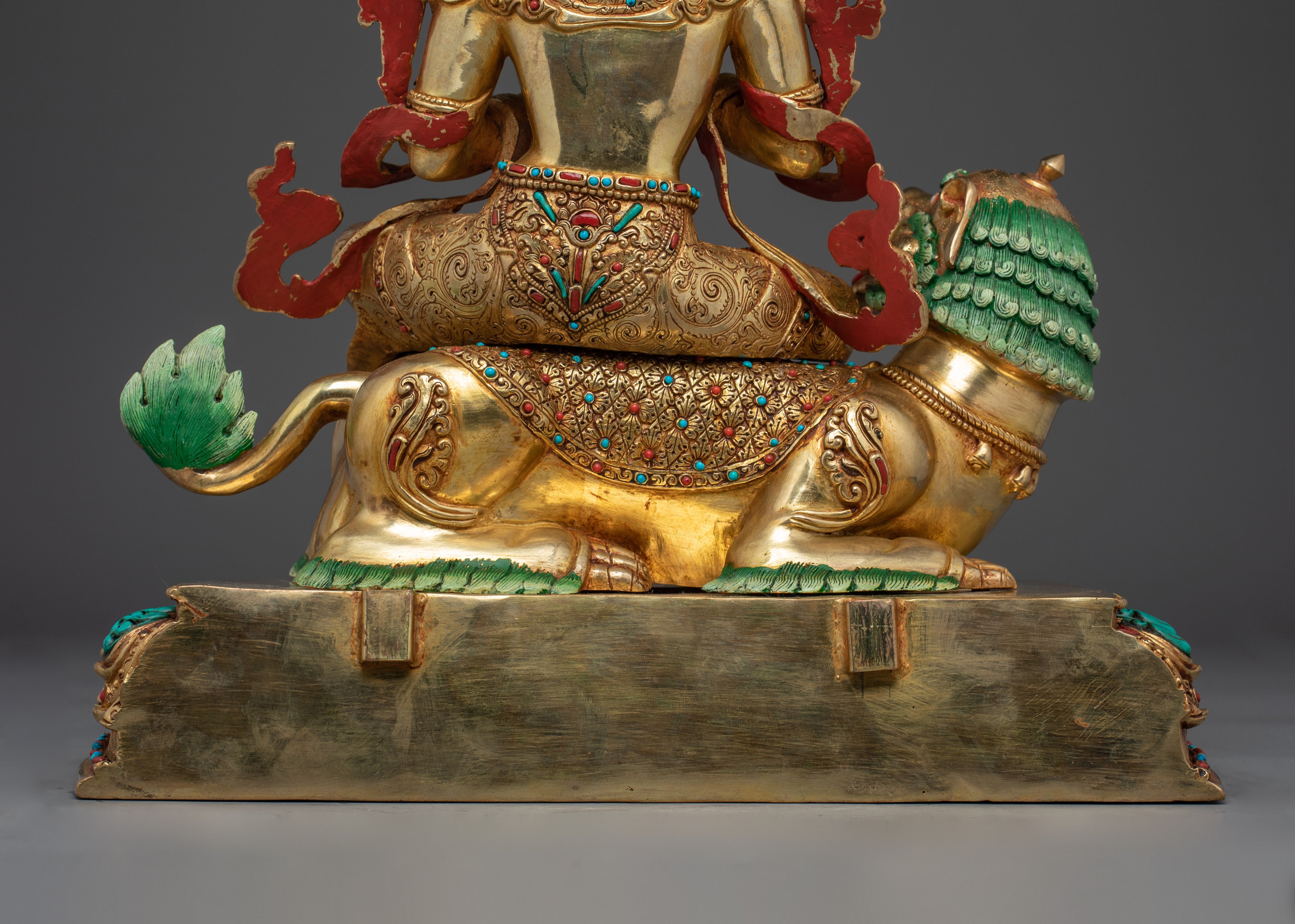 Manjushri Statue in 24K Gold Gilding and Copper | Bodhisattva of Wisdom