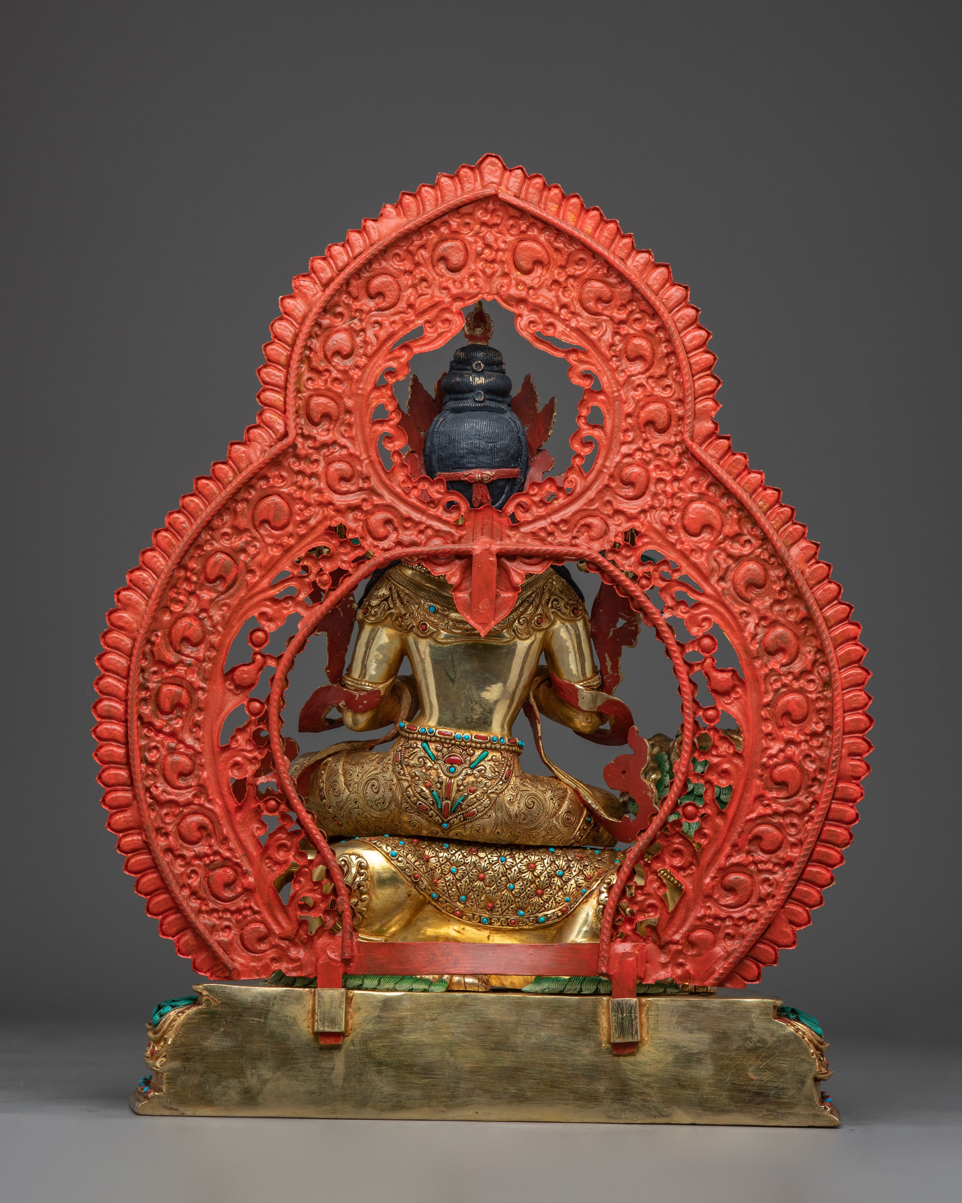 Manjushri Statue in 24K Gold Gilding and Copper | Bodhisattva of Wisdom