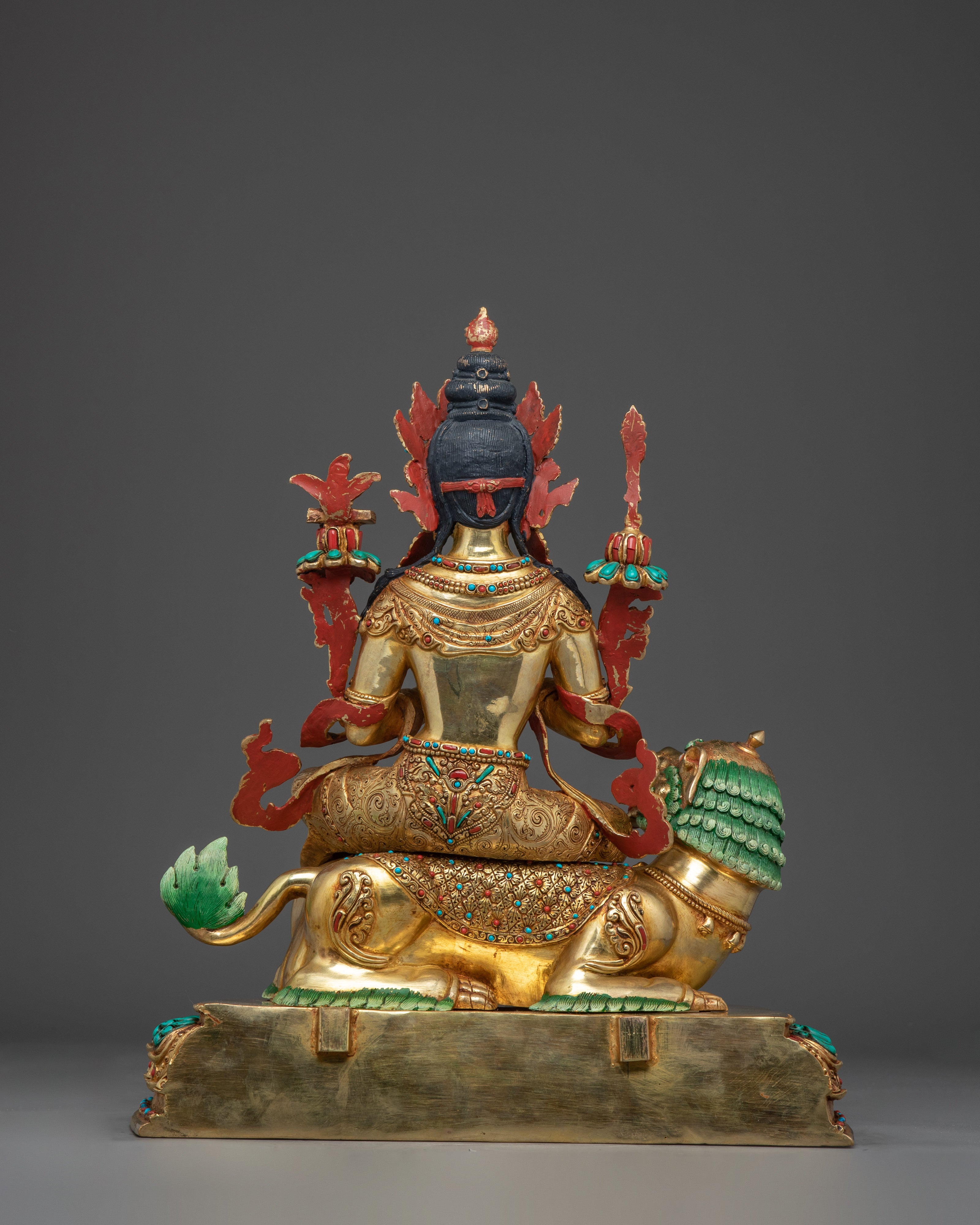 Manjushri Statue in 24K Gold Gilding and Copper | Bodhisattva of Wisdom