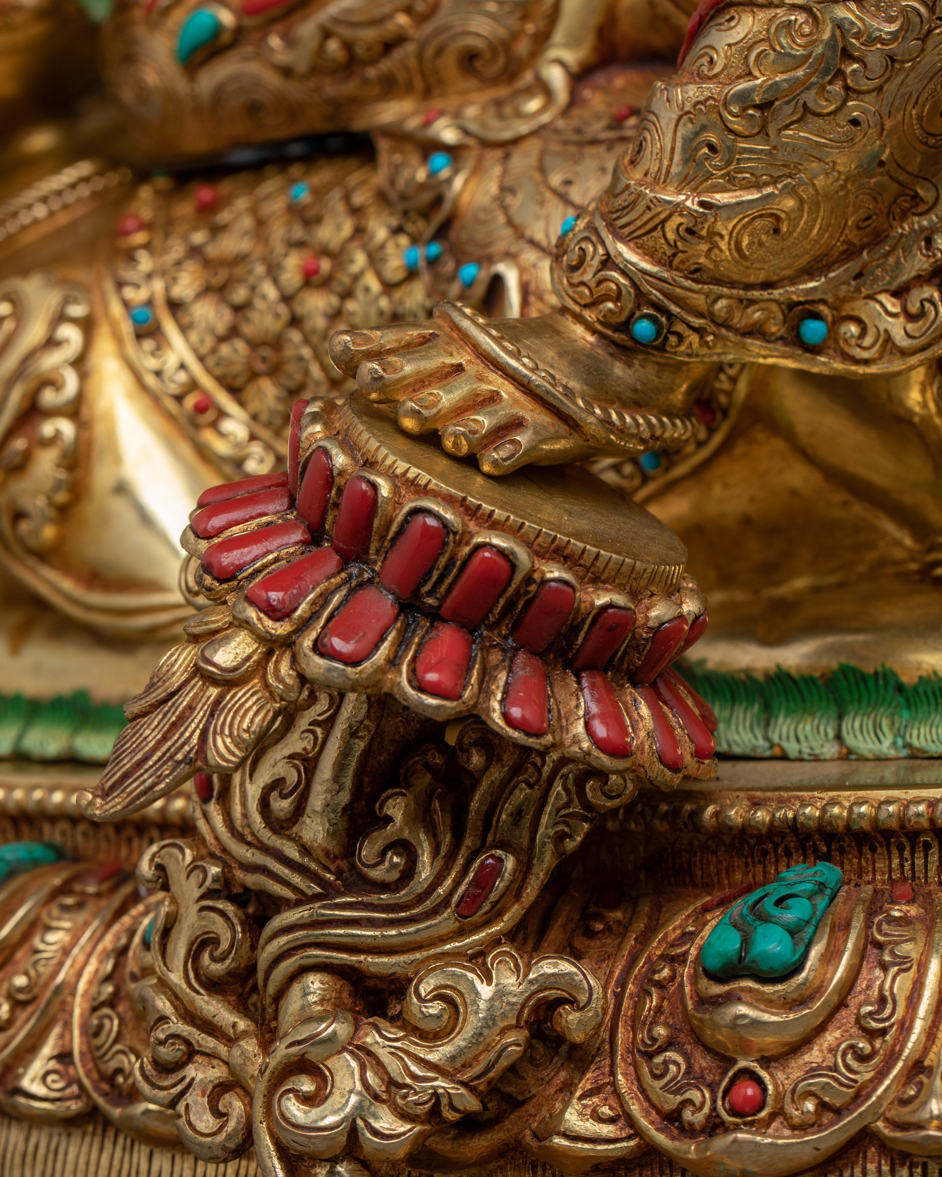 Manjushri Statue in 24K Gold Gilding and Copper | Bodhisattva of Wisdom