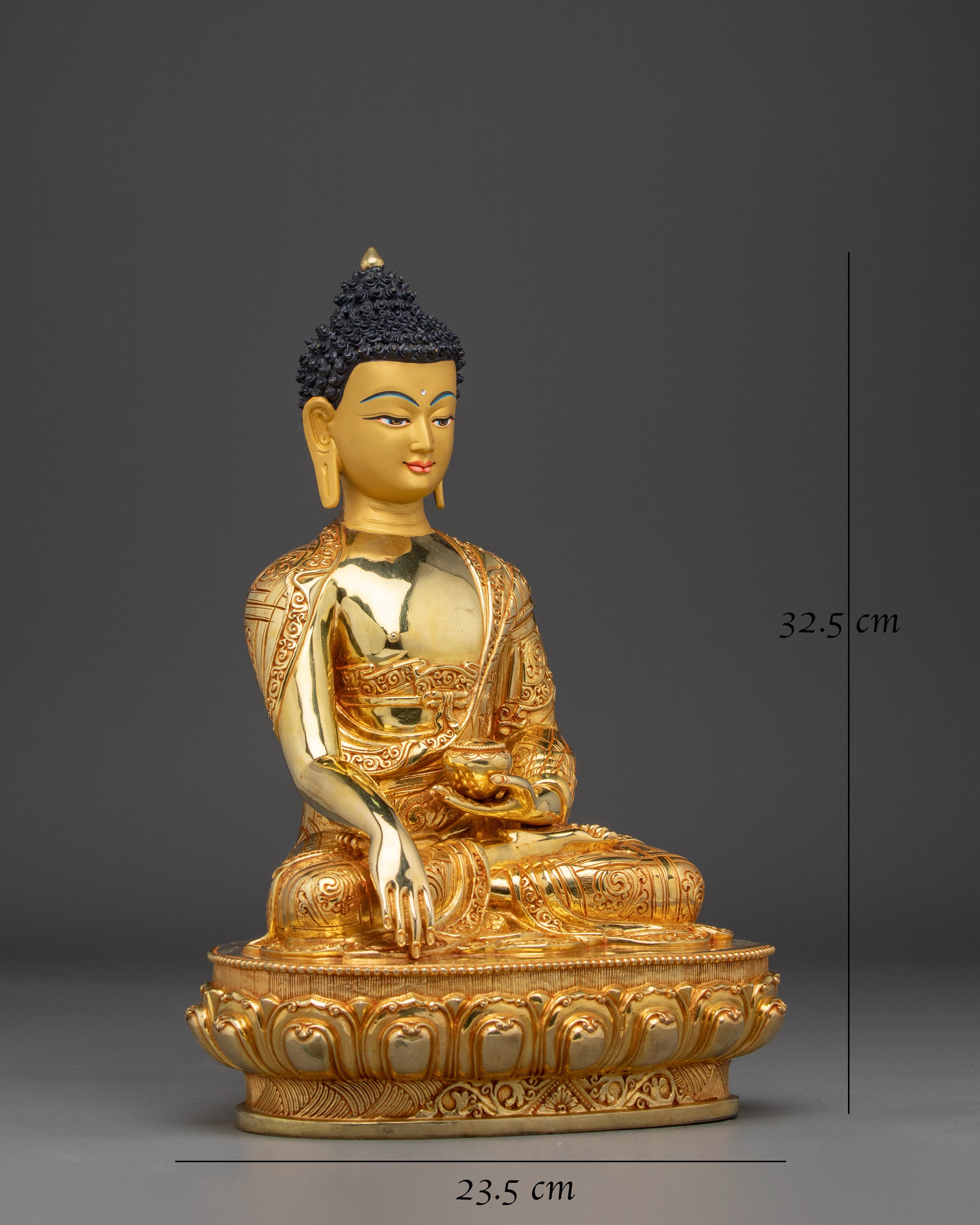 Shakyamuni Buddha Gilded Copper Sculpture 