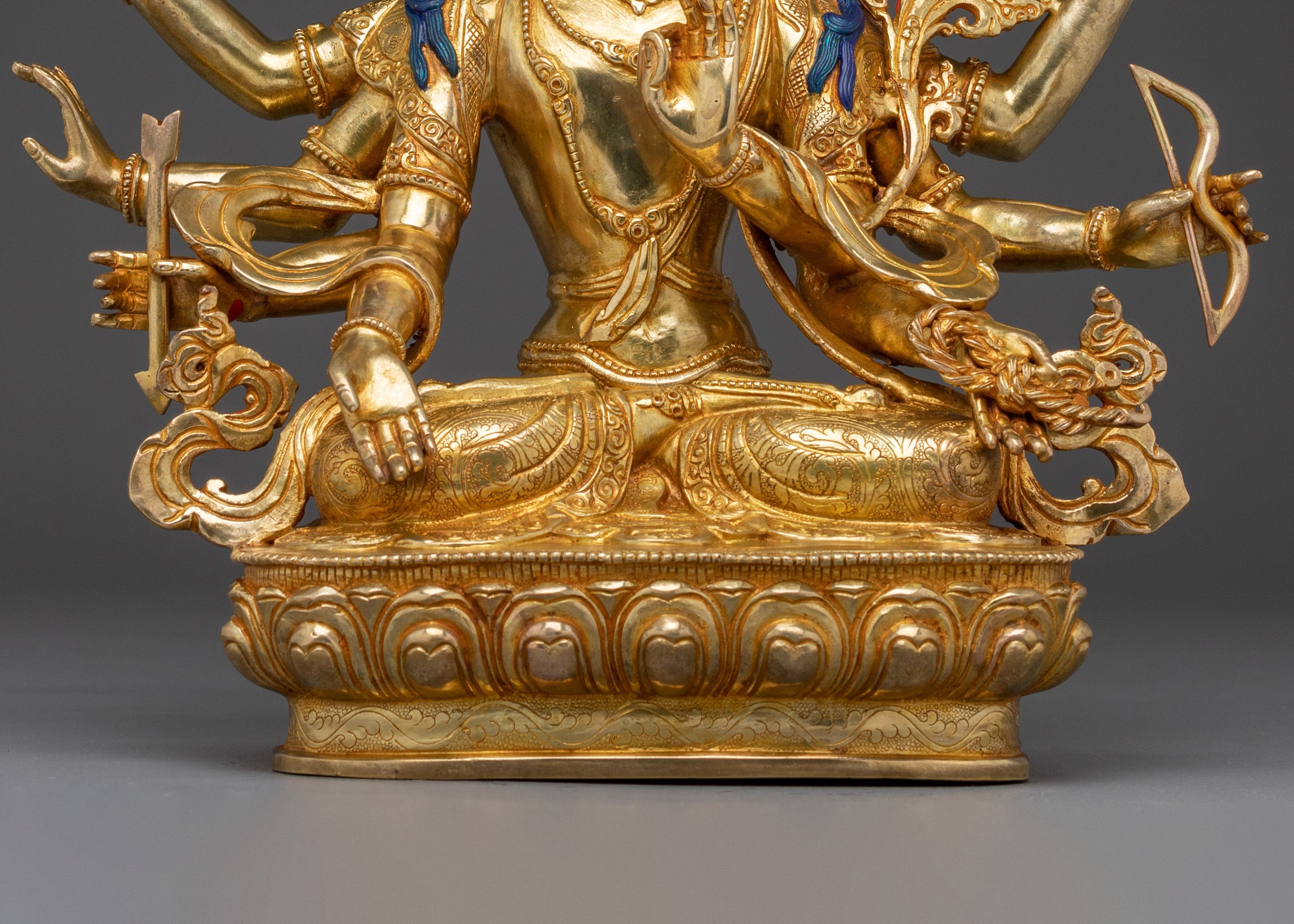 Maha Manjushri 24K Gold Gilded Statue | Stunning Piece for Spiritual Practice