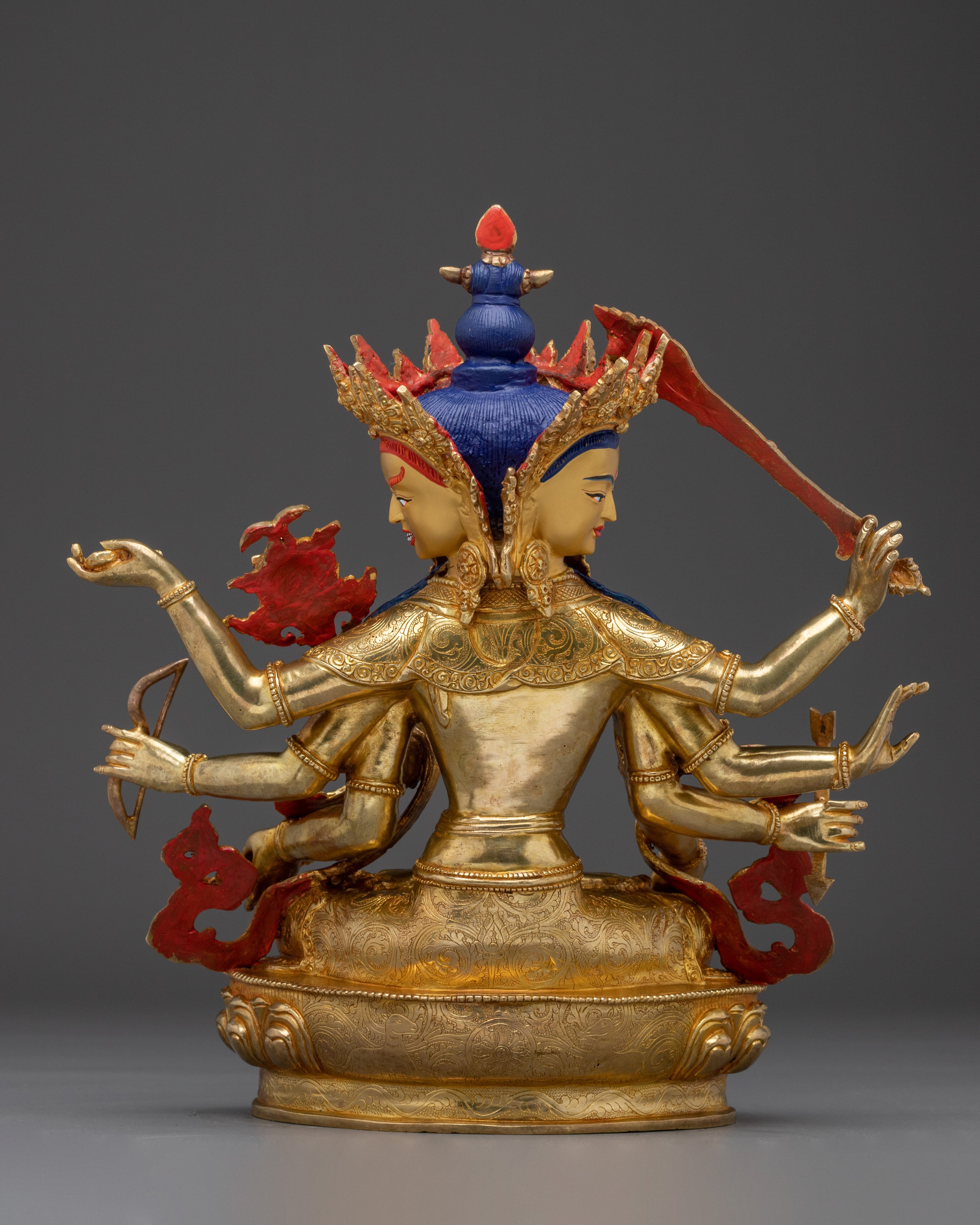 Maha Manjushri 24K Gold Gilded Statue | Stunning Piece for Spiritual Practice