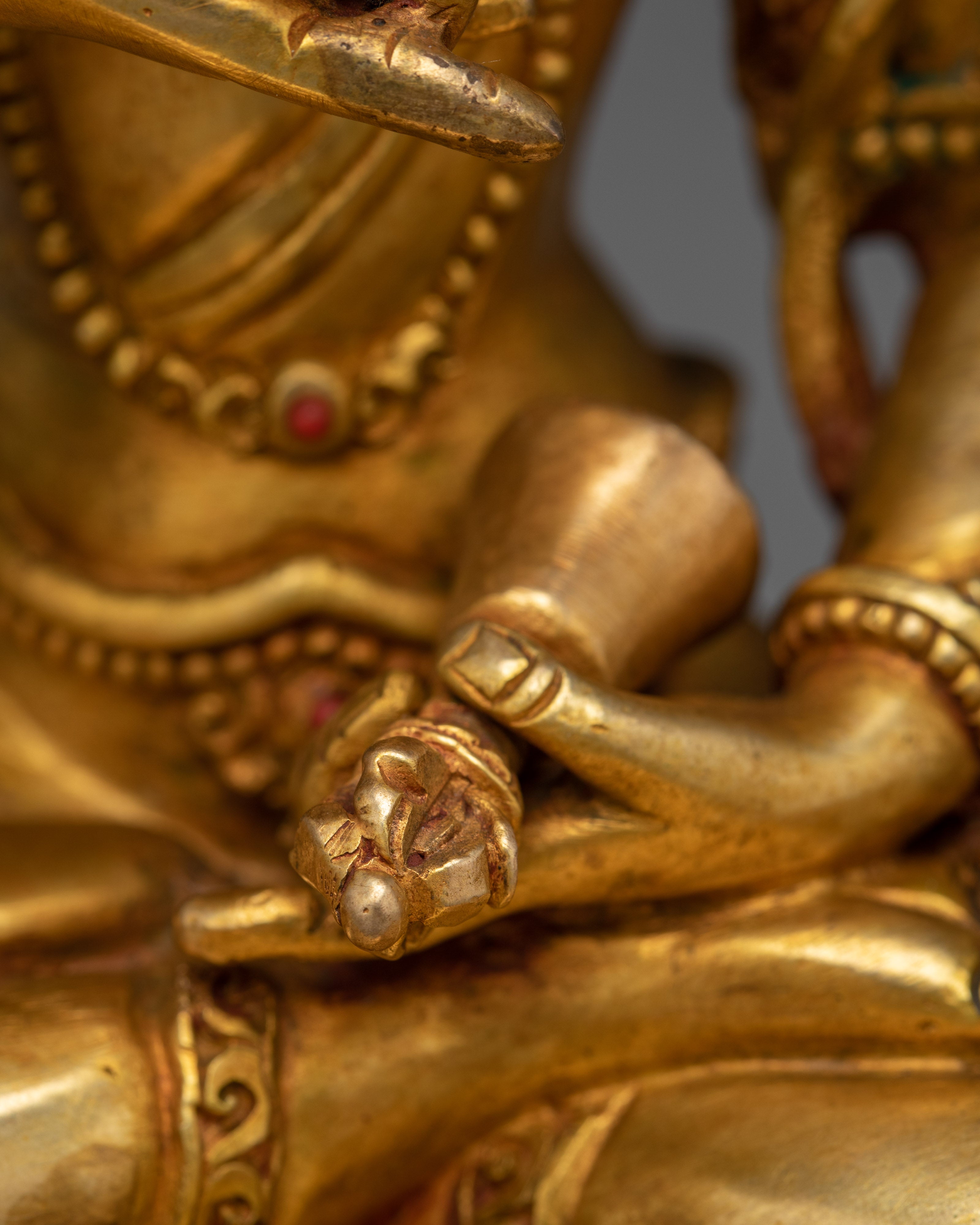 Handcrafted Golden Buddhist Deity Vajrasattva Art | The Thunderbolt Being