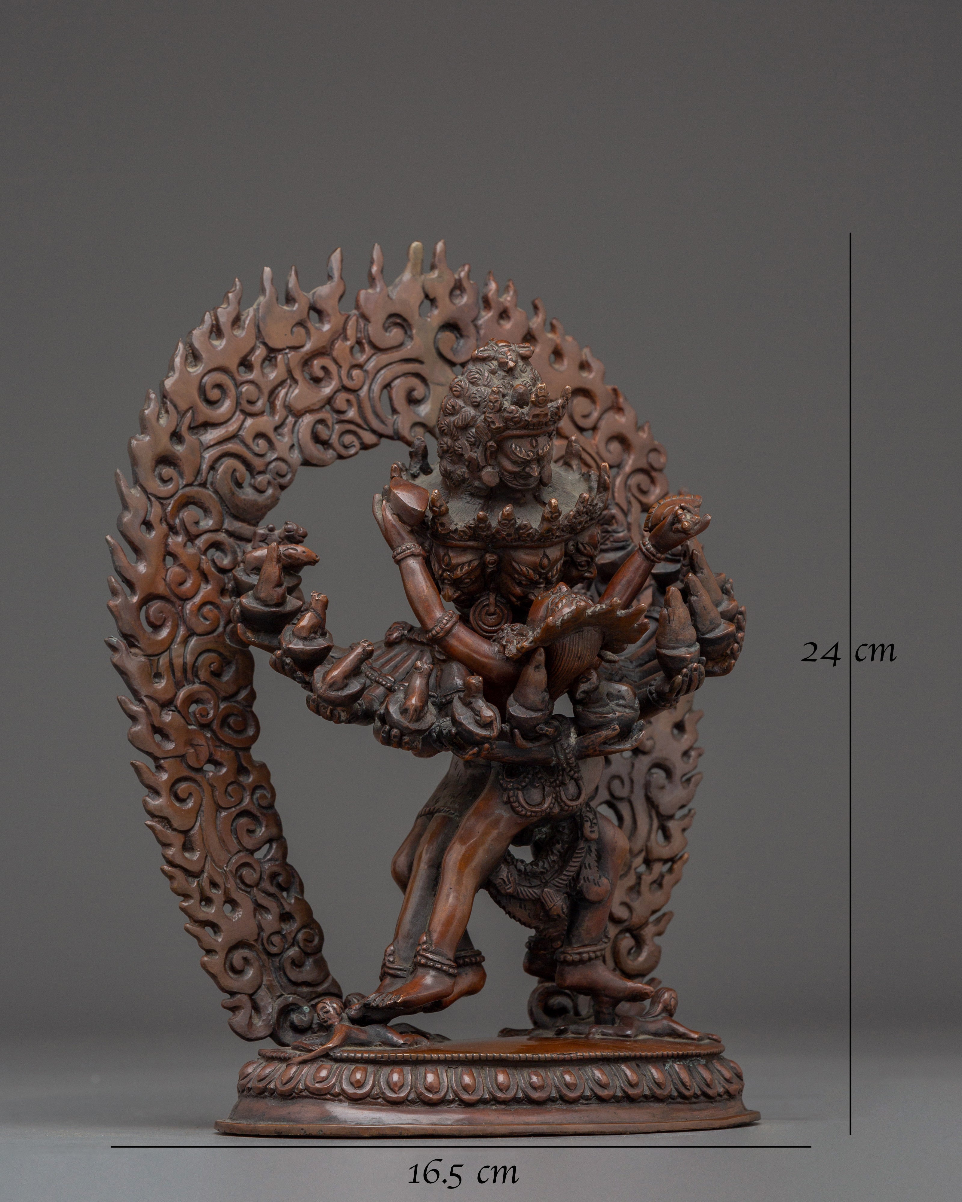 Hevajra Statue in Oxidized Copper