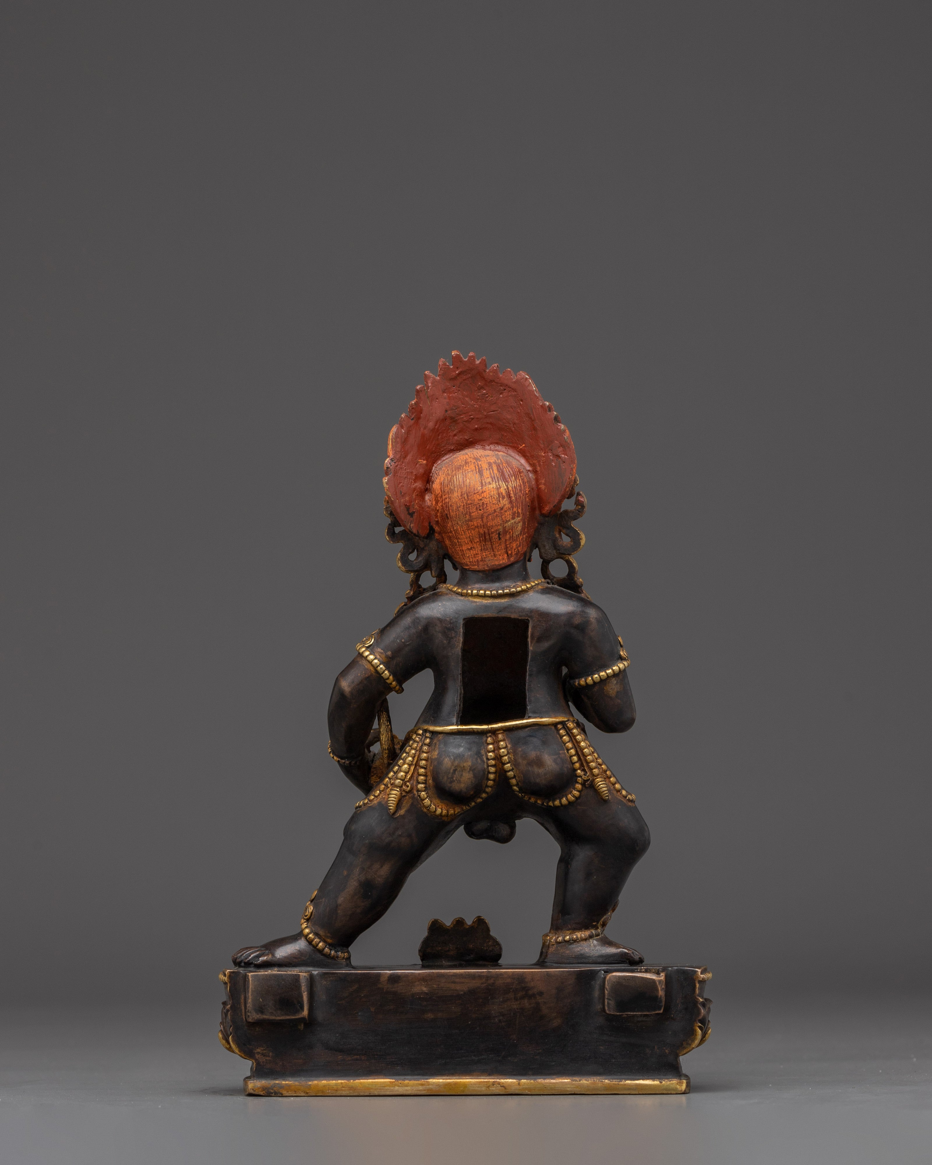 Black Dzambhala Statue with Oxidized | Tibetan Wealth Deity for Meditation