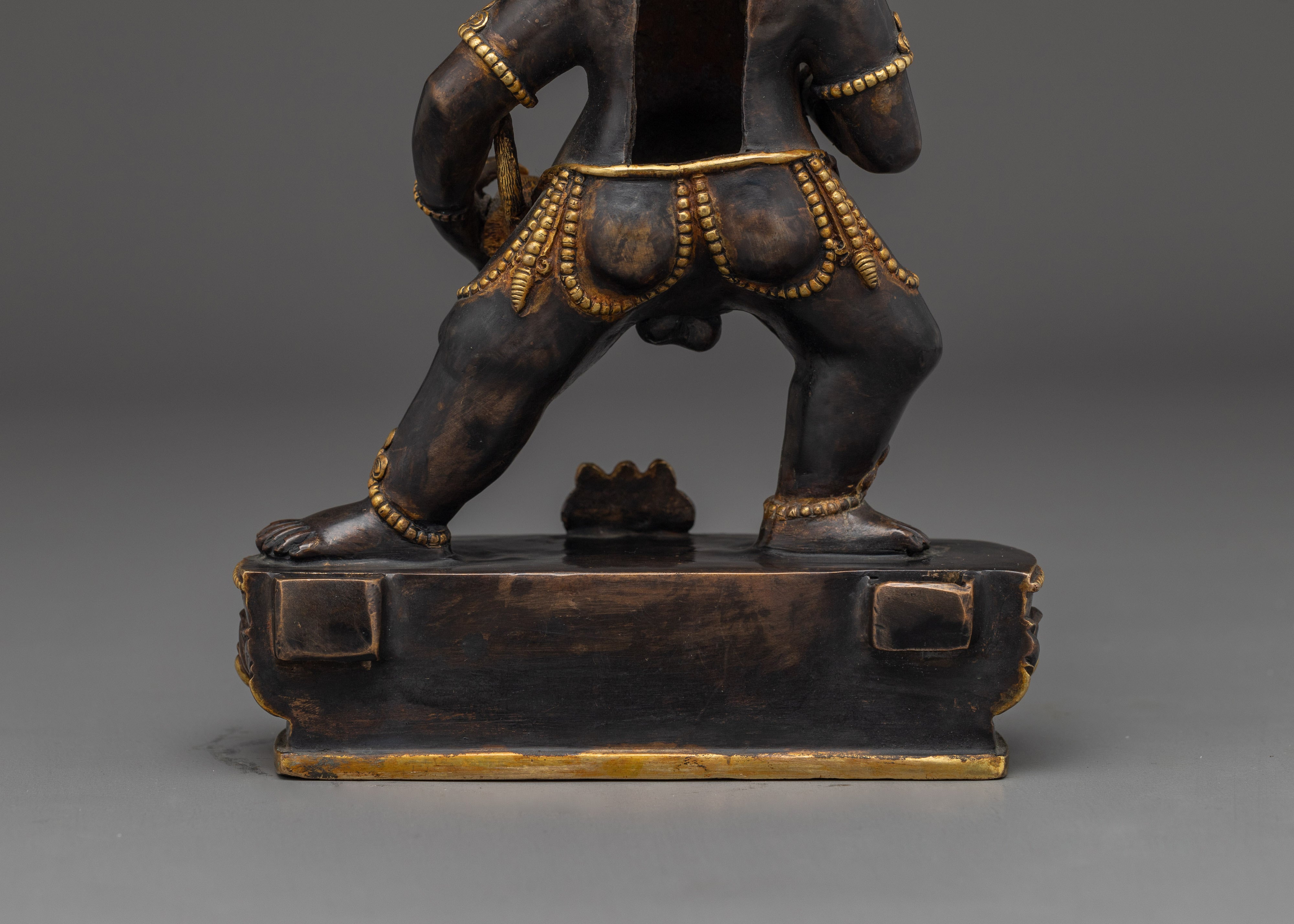 Black Dzambhala Statue with Oxidized | Tibetan Wealth Deity for Meditation