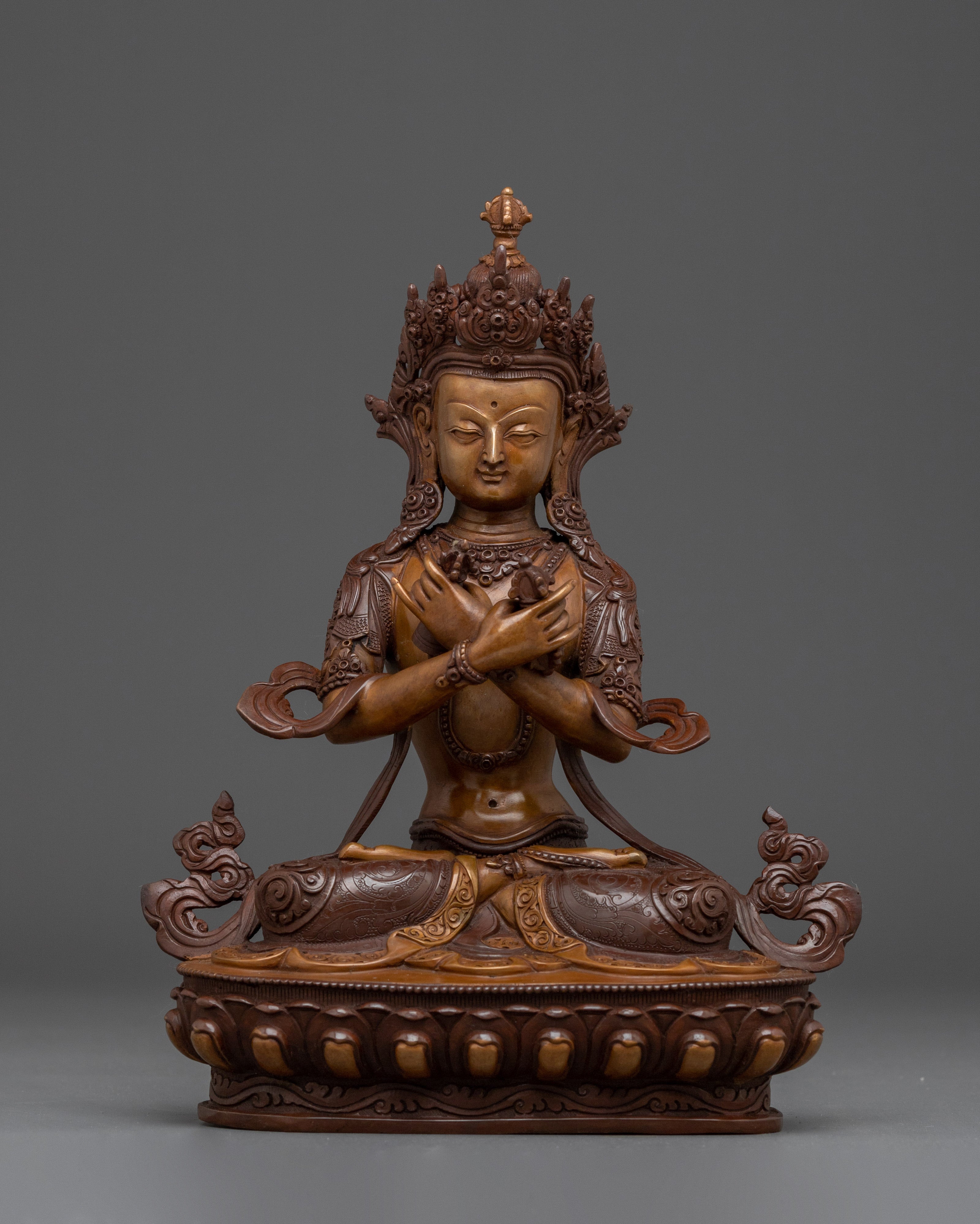 Oxidized Copper Vajrdhara Statue: The Cosmic Buddha 