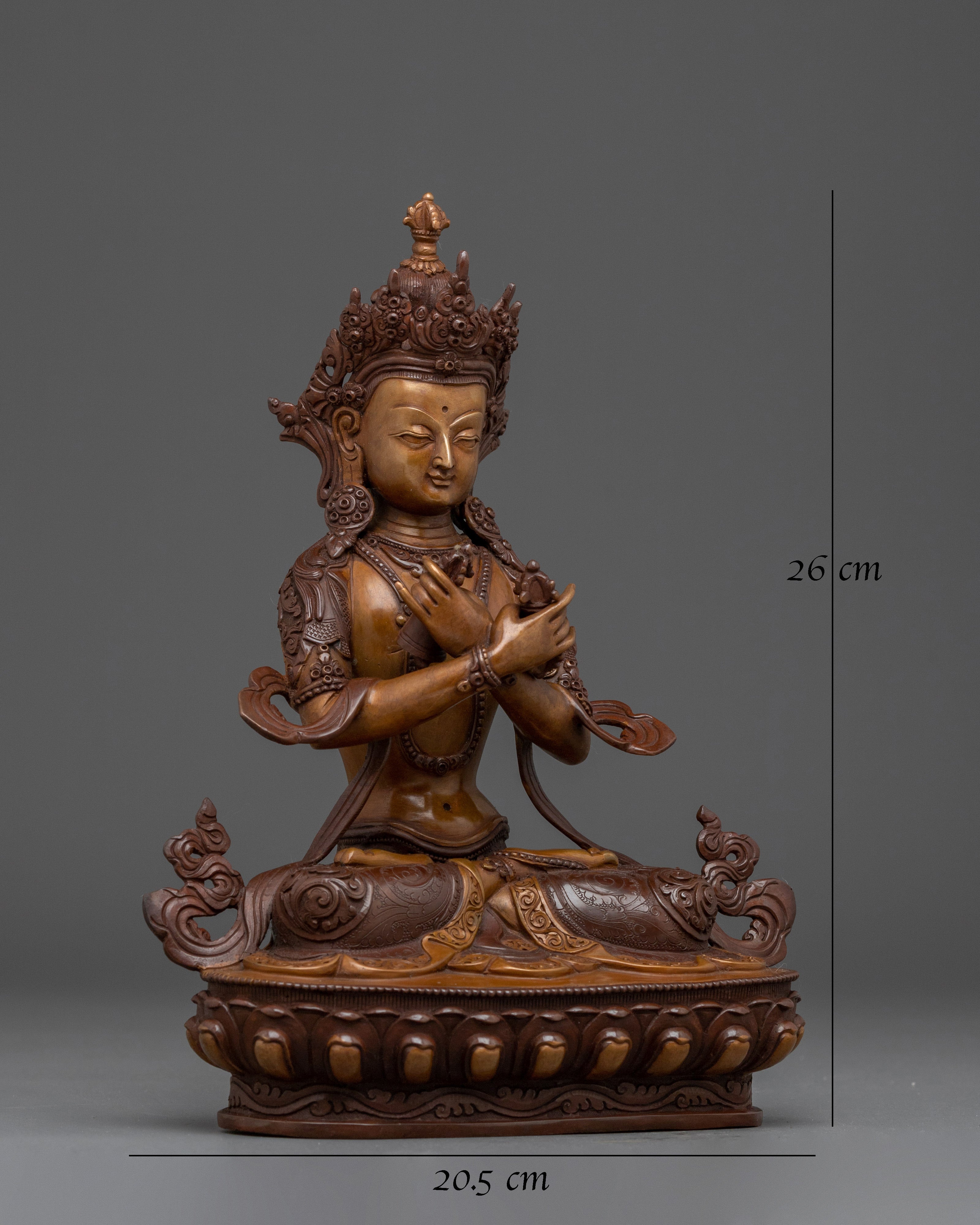 Oxidized Copper Vajrdhara Statue: The Cosmic Buddha 