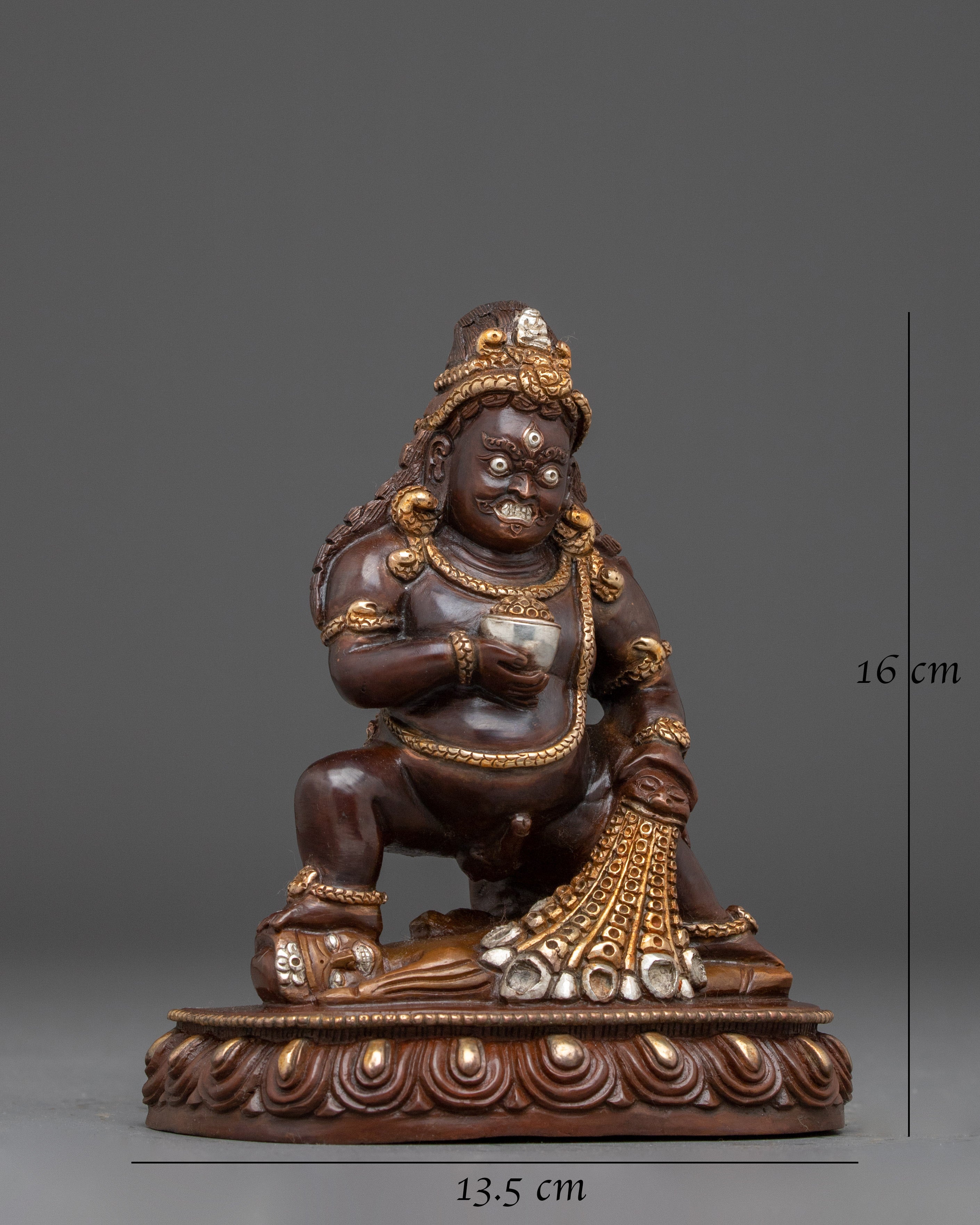 Black Dzambhala Statue: Wrathful Wealth Deity 