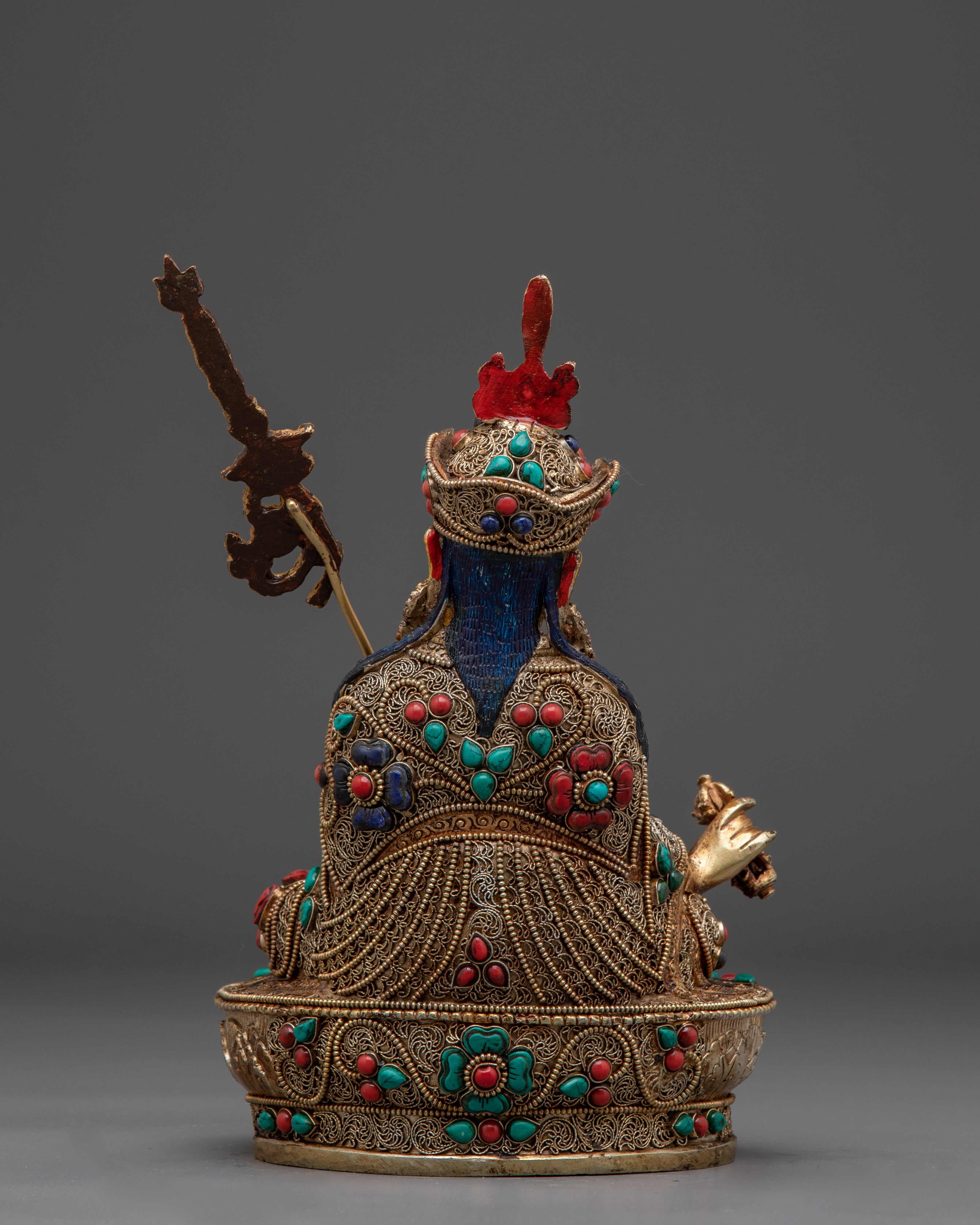 Guru Rinpoche Statue in Electro Gold-Plated | Buddhist Altar or Meditation Space